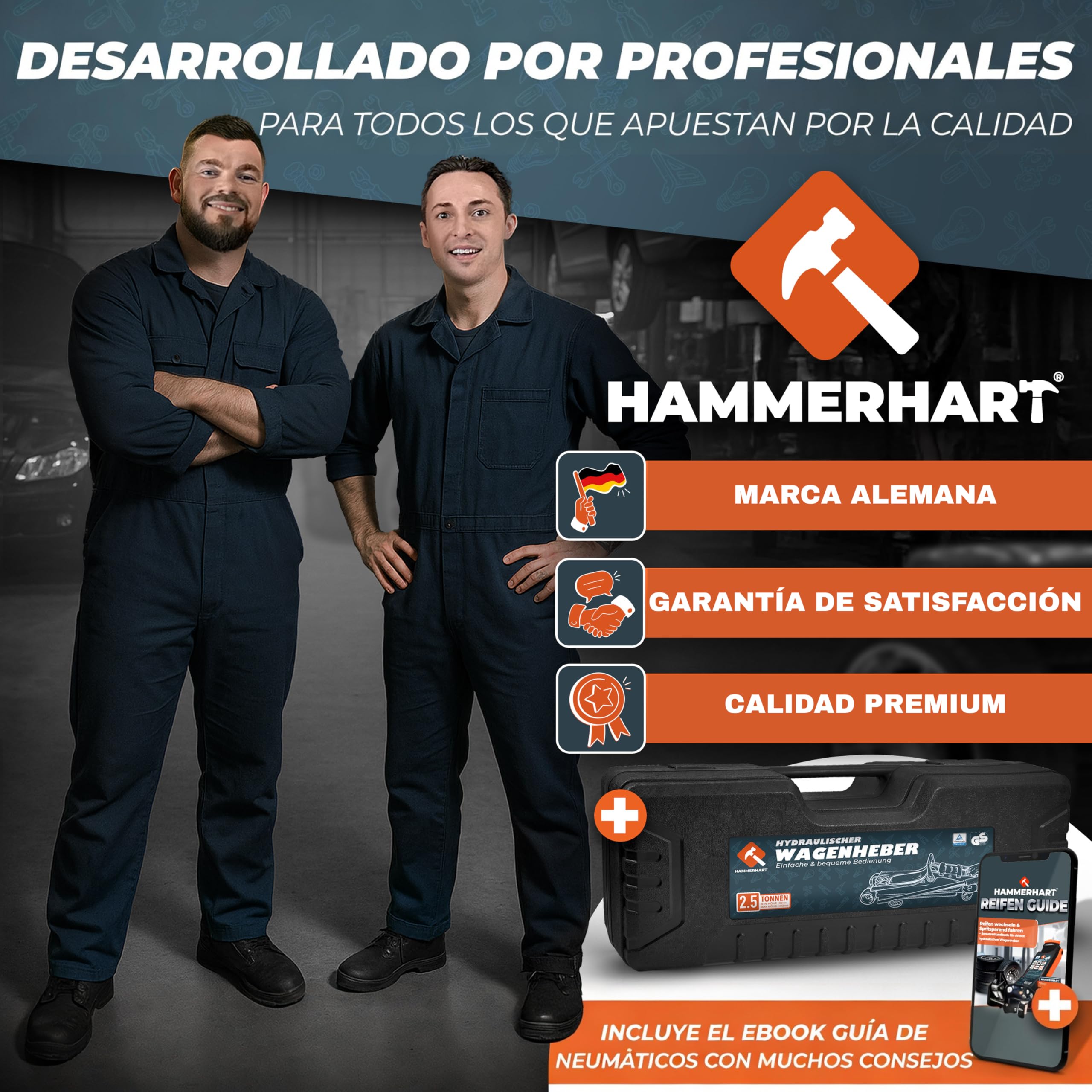 Gato hidraulico para coche 2,5 T | Gato coche maniobra premium homologado TÜV Altura de elevación 85-384 mm | Gato hidráulico plano con ruedas de 360° y pistón doble - Gato de 2,5 toneladas con almoha