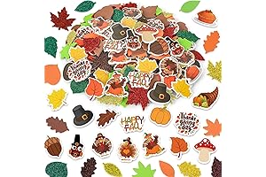 Whaline Fall Thanksgiving Foam Stickers | Perfect for Fall DIY Crafts, Party, and Wall Decoration