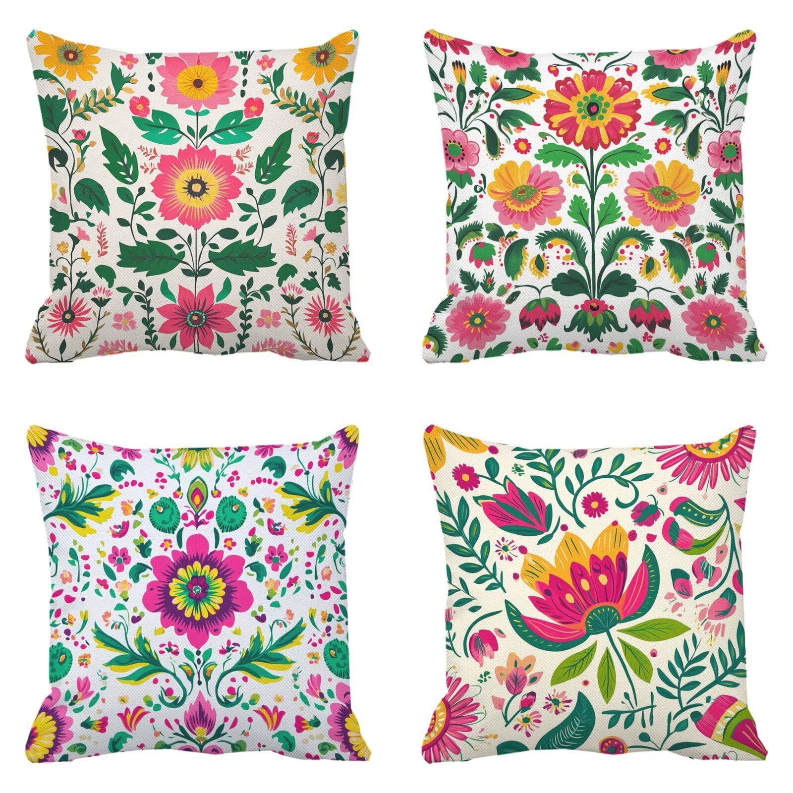 Housse de coussin rose 50x50 lot de 4 idéal comme cadeau de décoration printanière pour maison