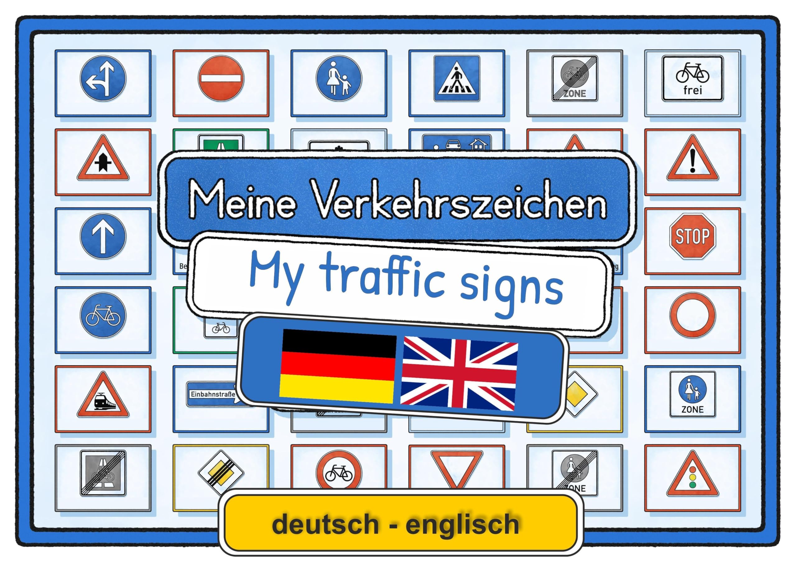 Meine Verkehrszeichen Lernkarten: deutsch/englisch