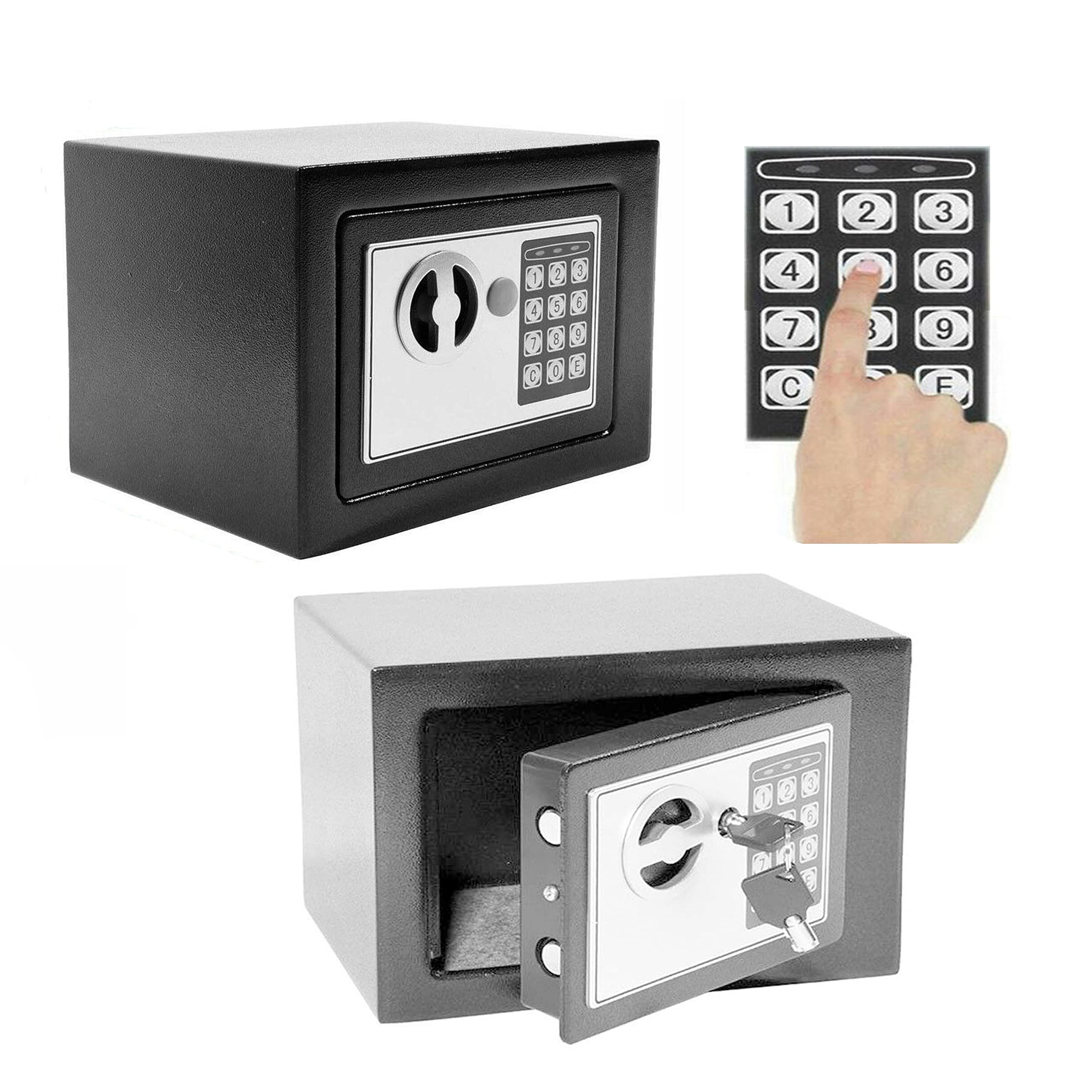 Cassaforte Elettronica Da Parete Vankarr - Con Serratura A Combinazione E Chiavi, 23x17x17 Cm