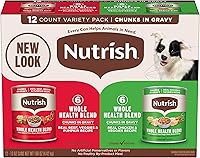 Vista 1 de Nutrish Whole Health Blend Chunks in Gravy Variety Pack Wet Dog Food, 13 oz. Can, 12 Count (Rachael Ray)