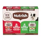 Nutrish Whole Health Blend Chunks in Gravy Variety Pack Wet Dog Food, 13 oz. Can, 12 Count (Rachael Ray)