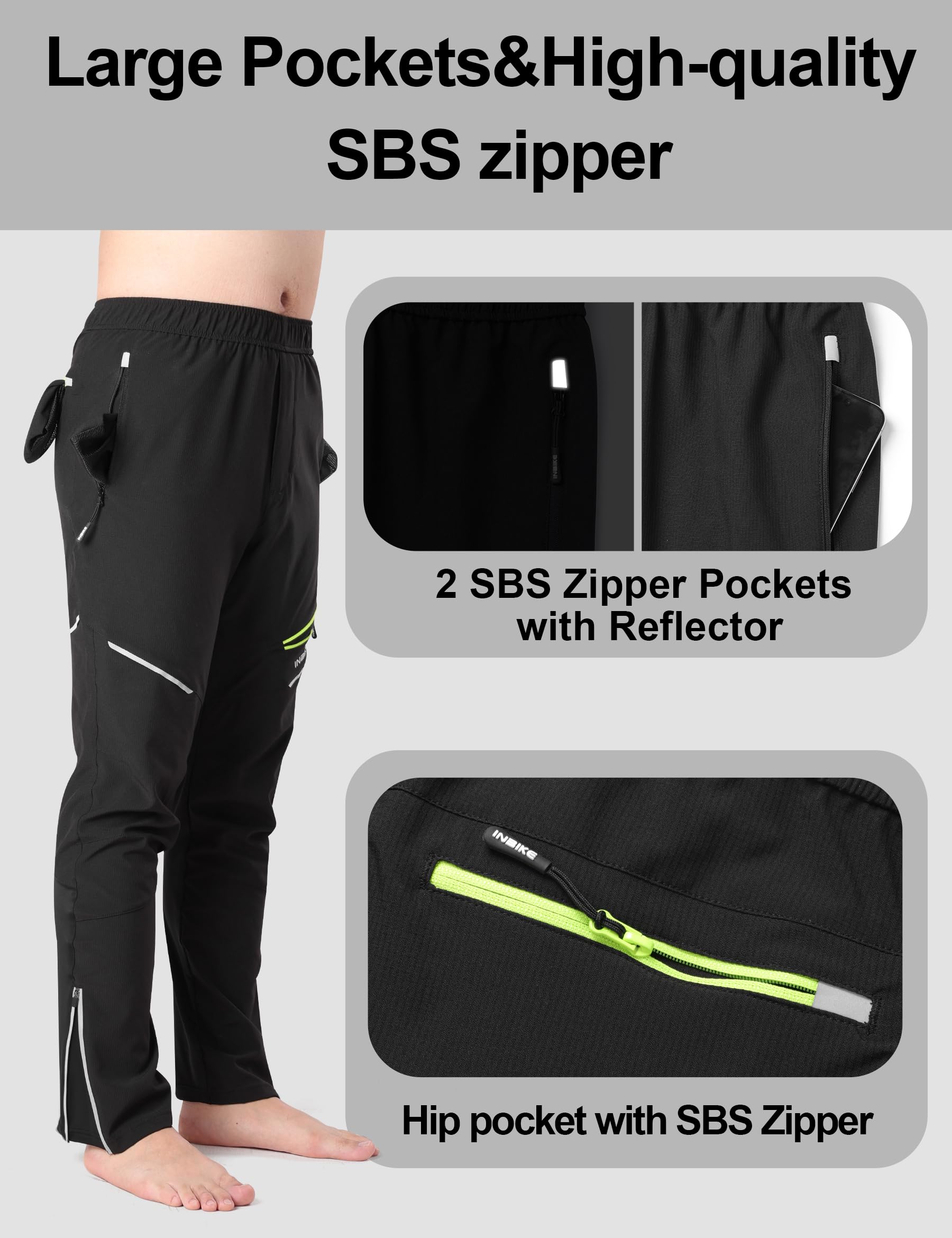 INBIKE Pantalon de Cyclisme Homme Respirant Élastique Pantalons Velo Softshell VTT Outdoor Pantalons de Sport Homme