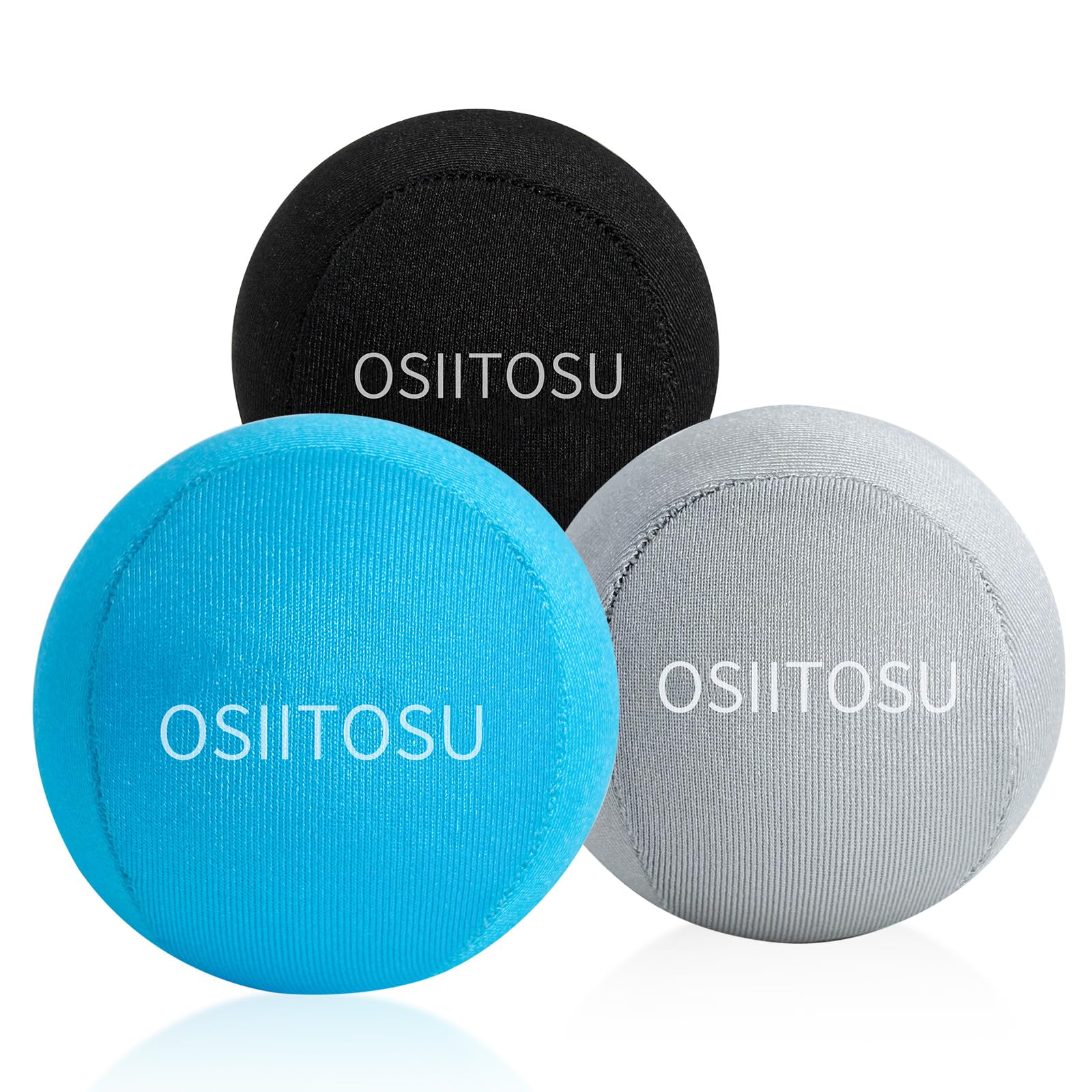 OSIITOSU 3PCS Stress Balls for Adults, Hand Exercise Gel Stress Balls Set Hand Therapy Balls Soft, Medium, Hard Squeeze Balls for Anxiety Relief Grip Strength Rehabilitation