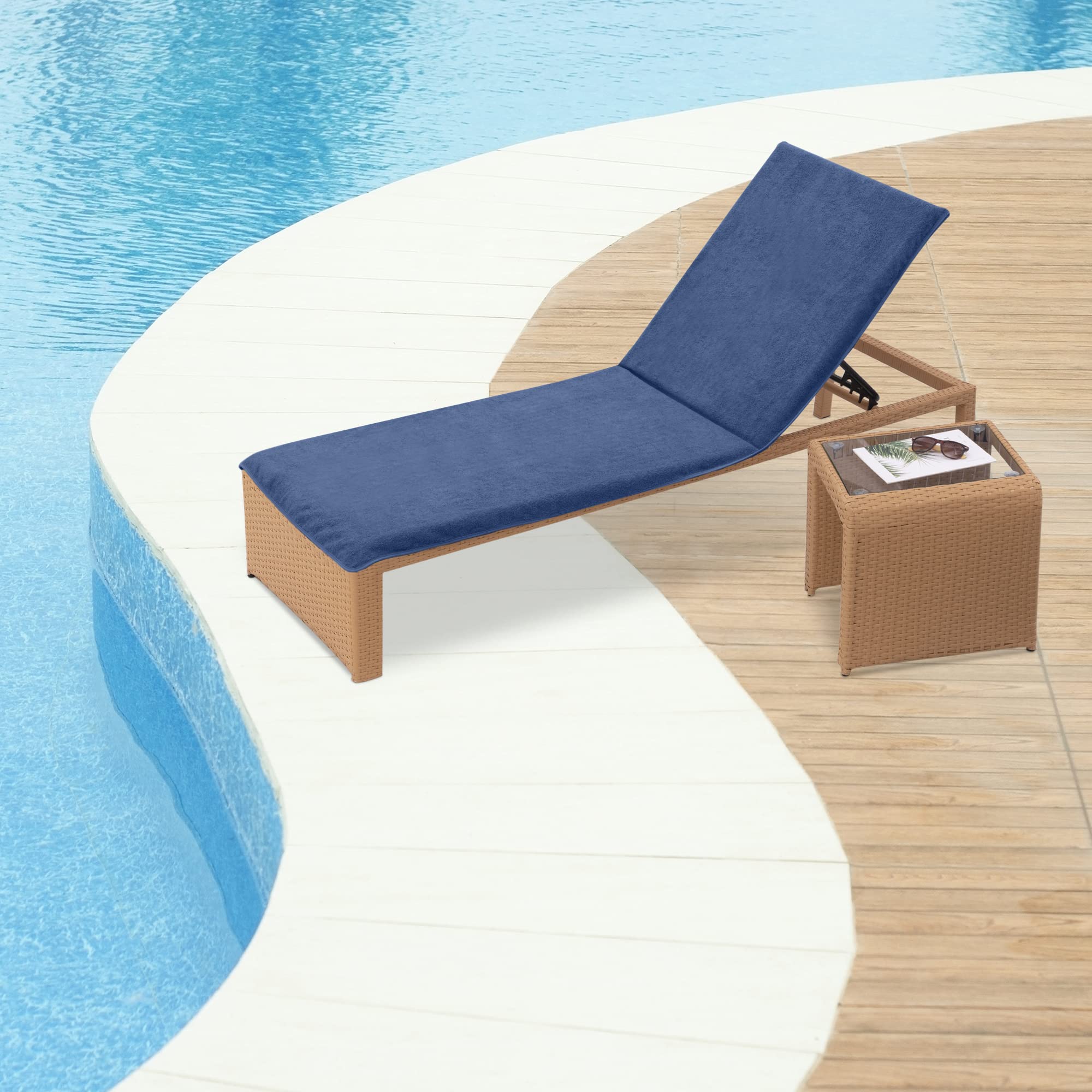 JEMIDI Copertura Sdraio Giardino - Rivestimento Lettino Prendisole Spiaggia Piscina - Copri Sdraio Esterno - Telo Mare XXL Spugna Moderno 75x200 cm