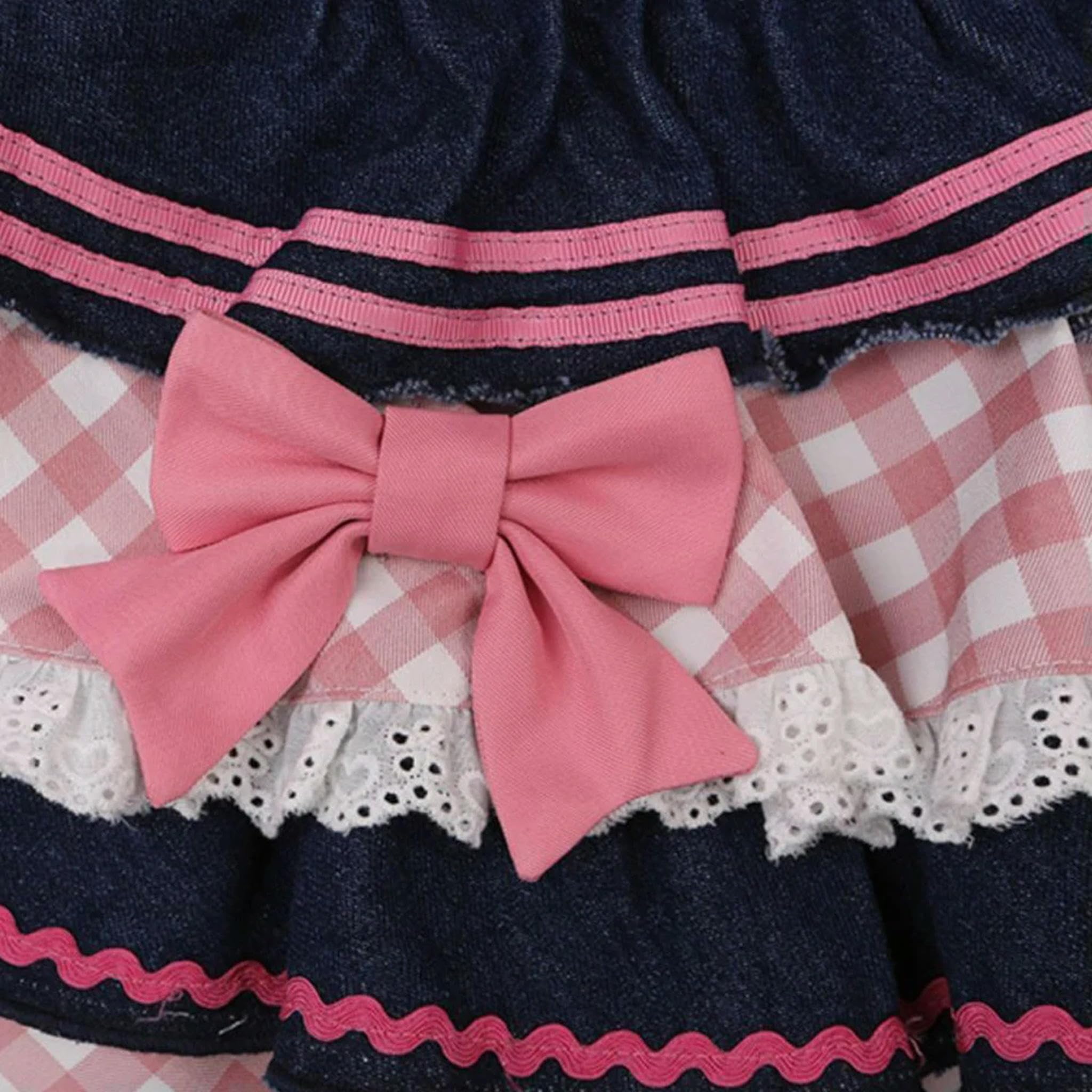Style Preppy Lolita Kawaii Jupes Douces Mini Femmes Harajuku Mignon Robe de Bal Denim Patineuse Y2K Taille Haute Dentelle gâteau jupes-2-XXL