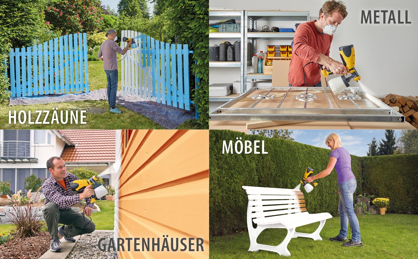 WAGNER Farbsprühsystem Wood&Metal Sprayer W 100 für Lacke, Lasuren im Innen- und Außenbereich, 5 m²-12 min, Behälter 800 ml, 280 W