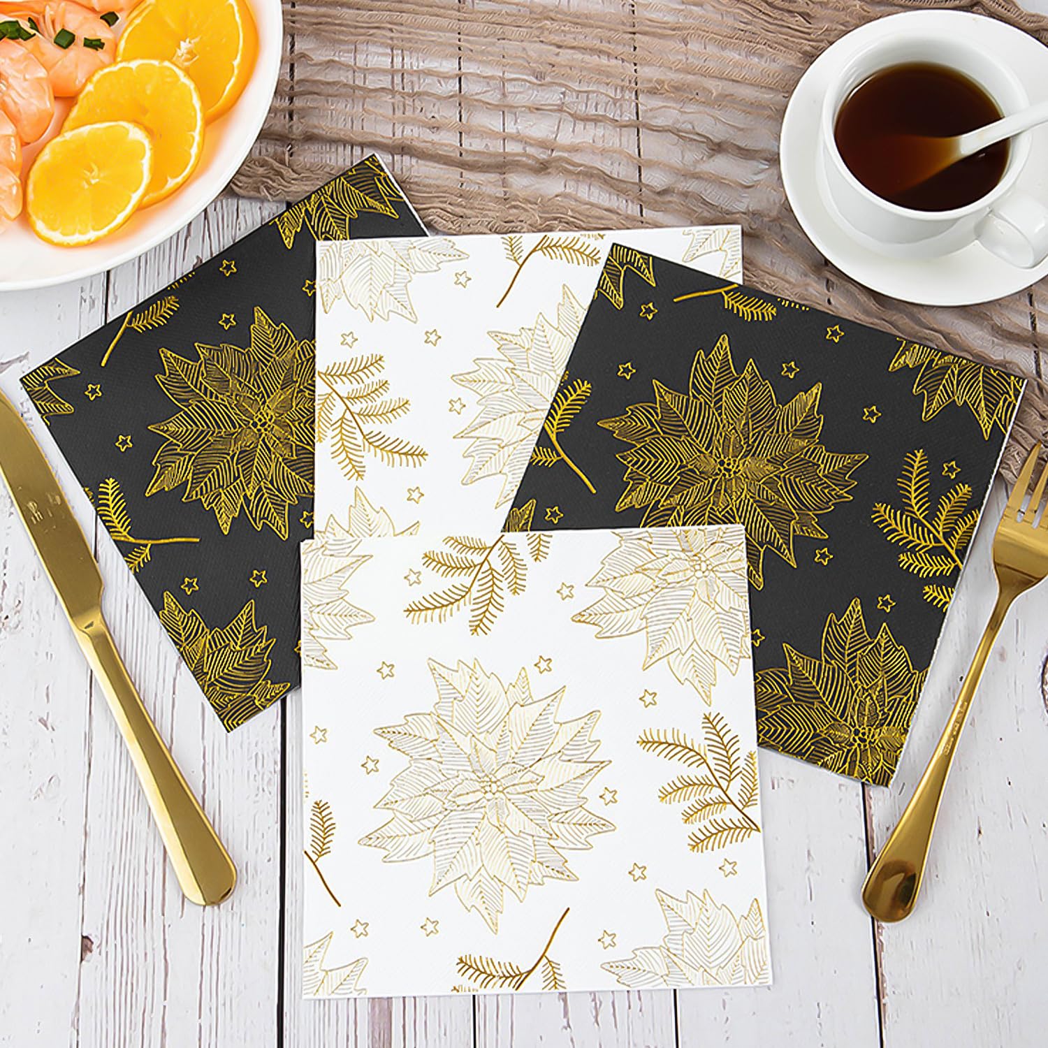40 Napkins, Party, Party Napkins, Creative Fun Napkins, Gold Foil Pattern Napkins, Table Napkins, Graduation Cocktail Napkins - Image 3