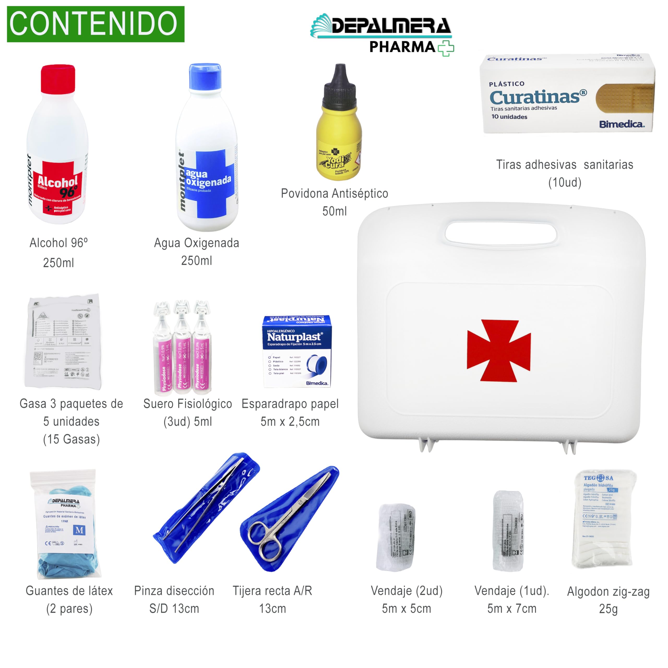 Pharma Botiquin Primeros Auxilios Homologado Completo Maletin Compacto Emergencia