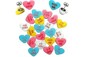 Mismatched Valentines Day Candy Hearts Earrings