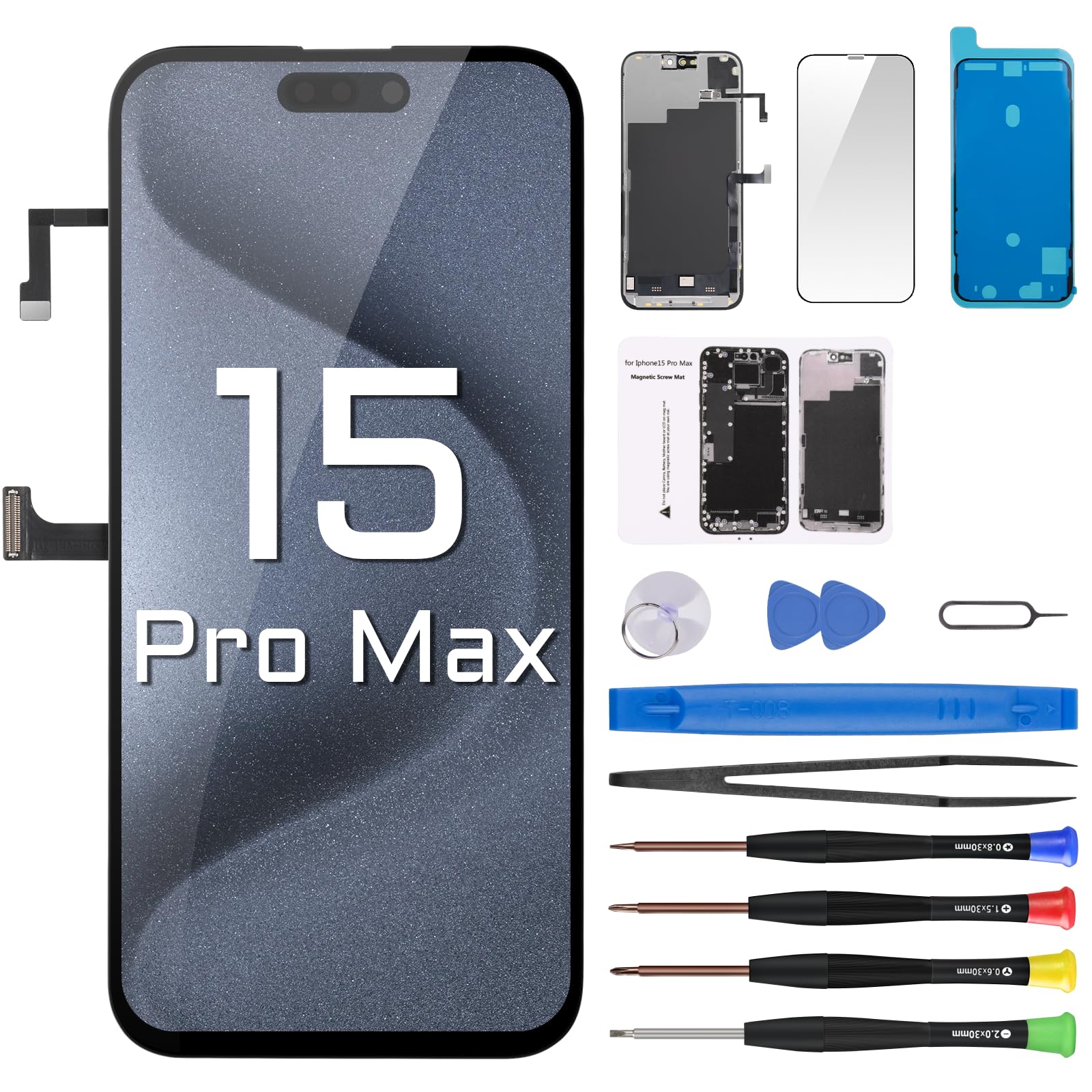 Amazon.com: Risidamoy for iPhone 15 Pro Max Screen Replacement 6.7