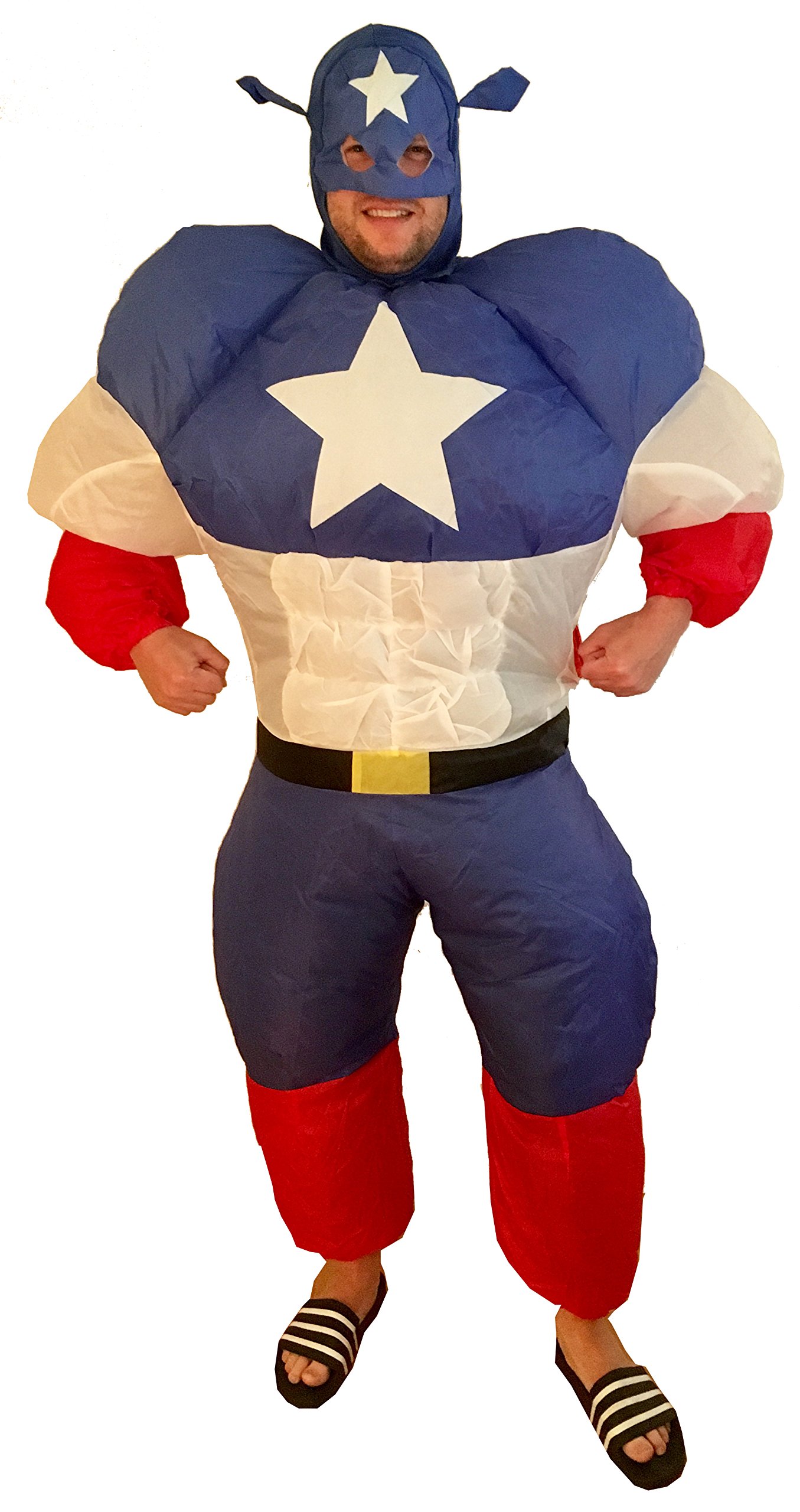 Inflatable America Superhero Adult Fancy Dress Costume
