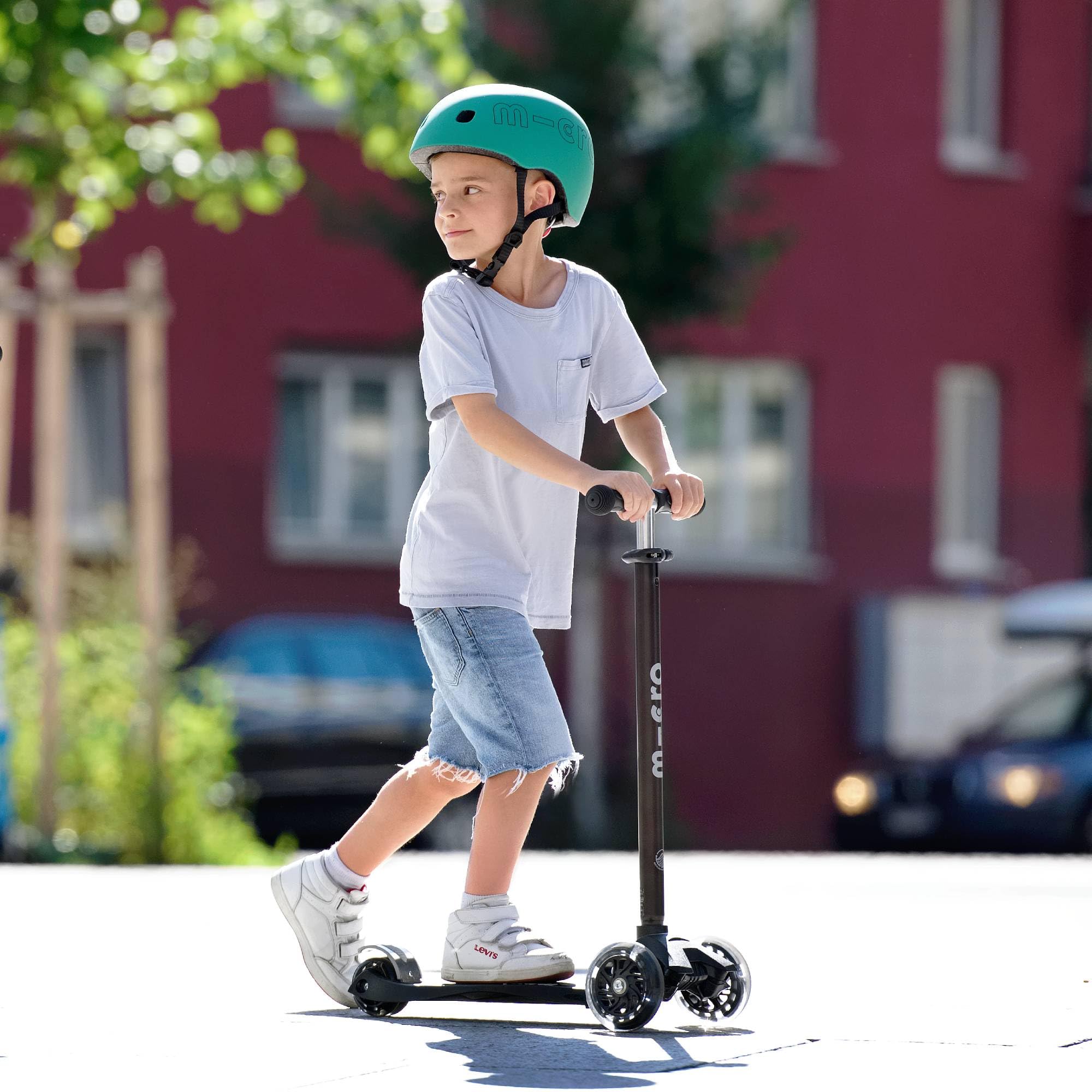 Micro Mobility Casco para niños en Color Verde Forest en Talla M para una Circunferencia de Cabeza de 52 – 56 cm, AC2127BX