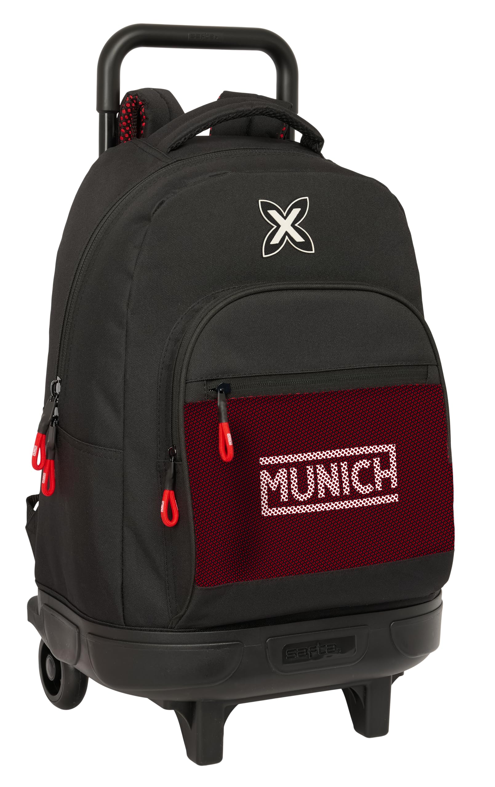 SAFTA Munich Vulcan - Mochila Grande con Ruedas, Compacta, Extraíble, Ideal para Niños de Diferentes Edades, Cómoda y Versátil, Calidad y Resistencia, 33x22x45 cm