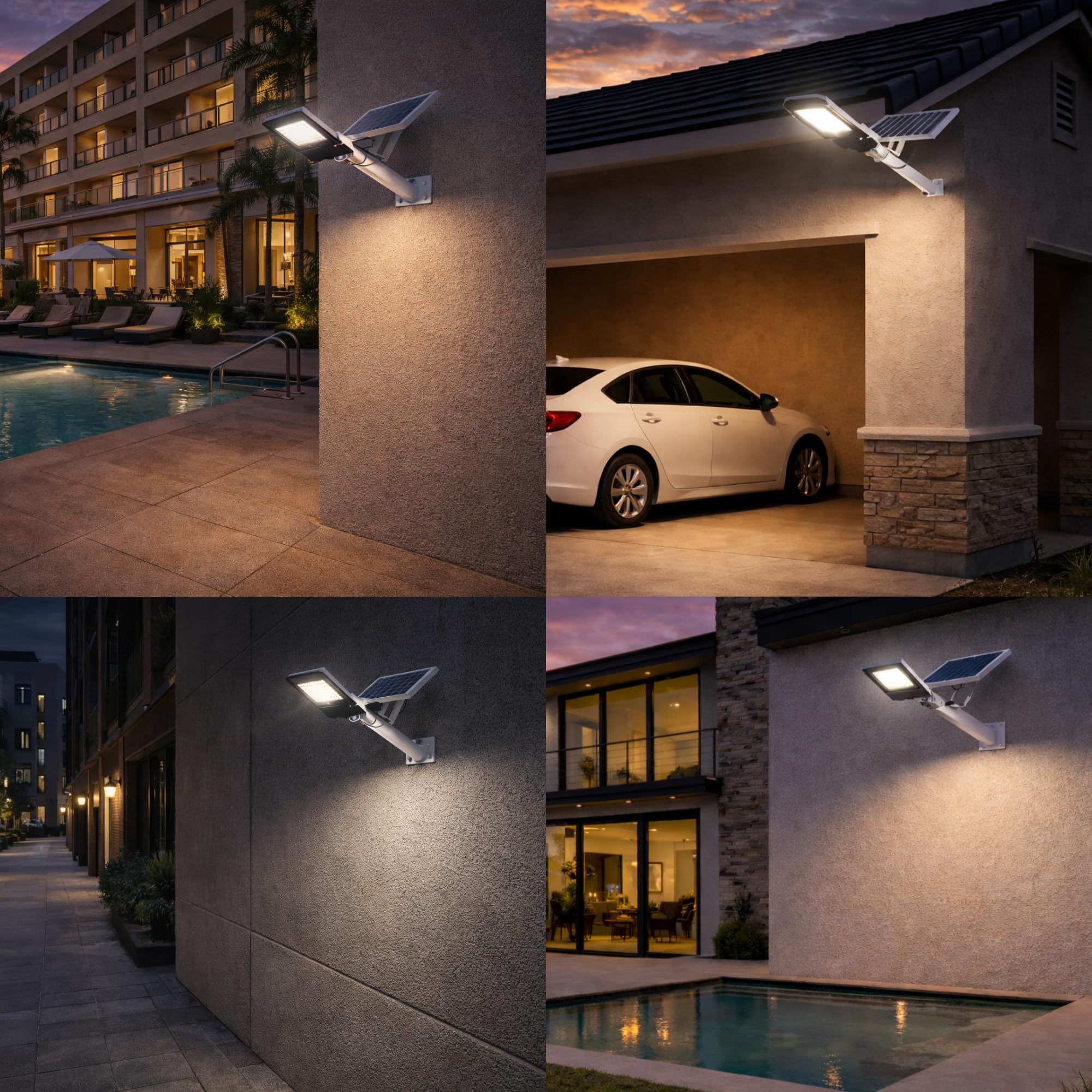 Jandei - Farola Solar Exterior 4000 Lúmenes, Impermeable IP65, Panel Solar y Mando a Distancia, Luz Blanca Fría 6000K, Ideal para Jardín, Patio, Camino y Muro