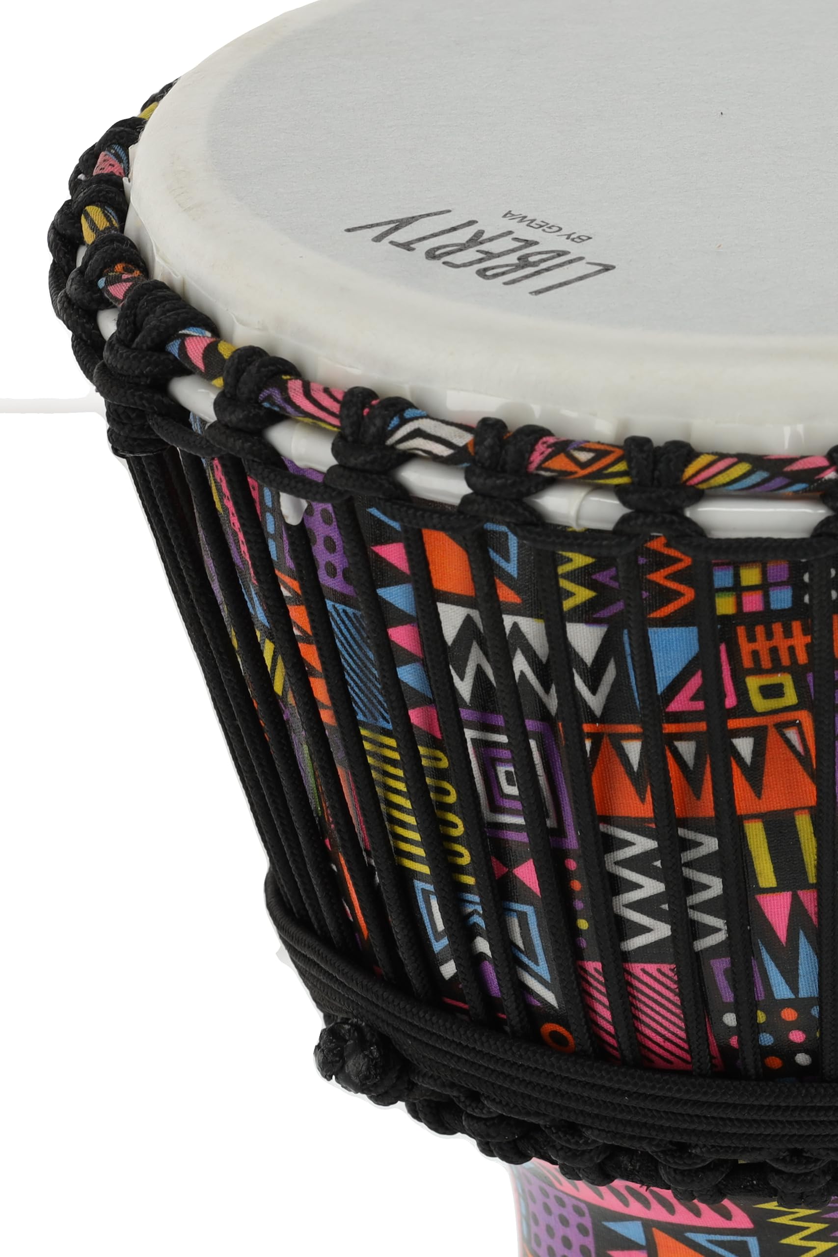 GEWA Liberty Djembé accordatura a corda - Diametro: 10" (25,4 cm) - Altezza: 19,5" (49 cm) - Numero di corde: 25 - Motivo: Abstract