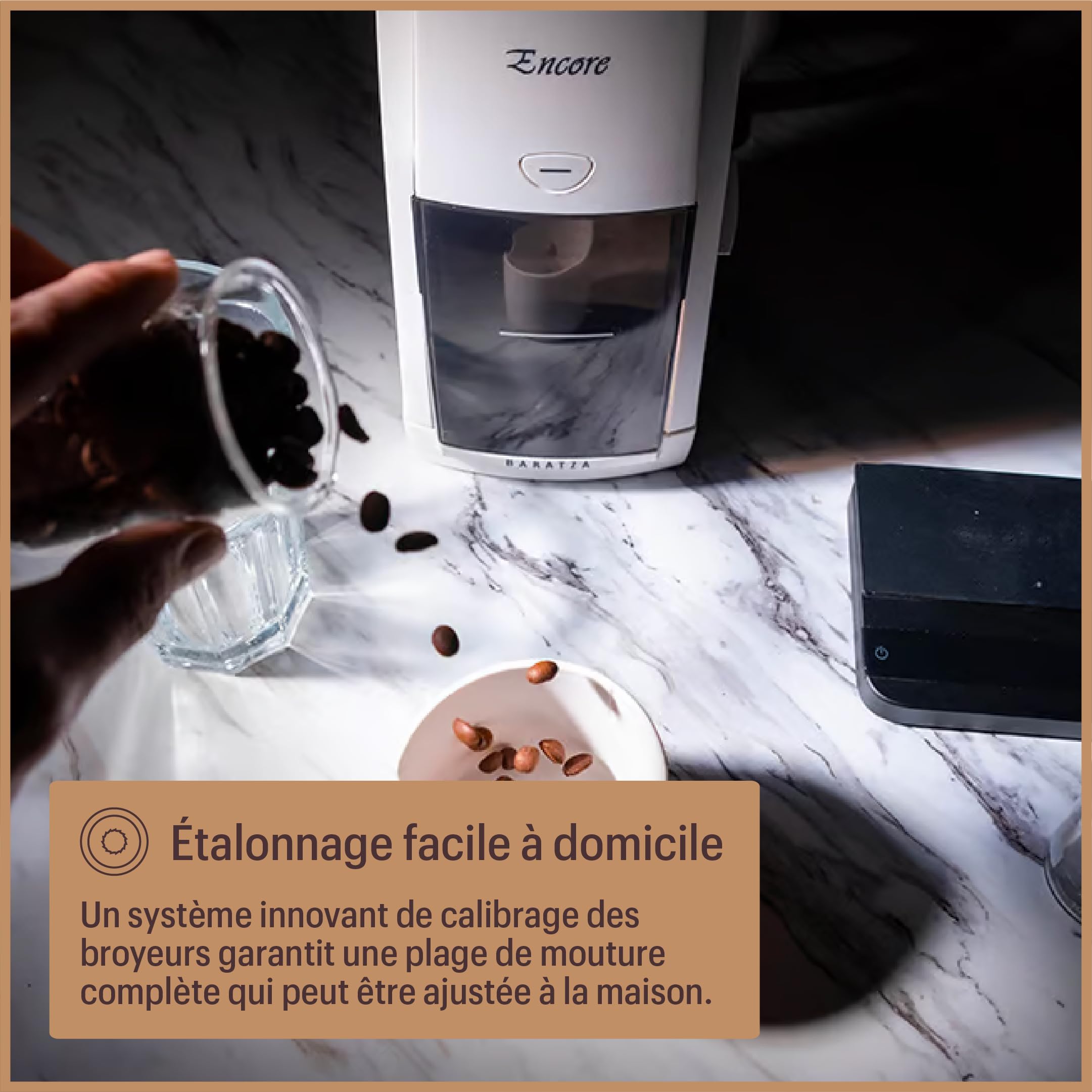 Baratza - Moulin à café Encore 230V - Moulin électrique - 40 Réglages de Mouture Individuels, Broyeur Cafe Grain, Accessoires pour Barista - Blanc