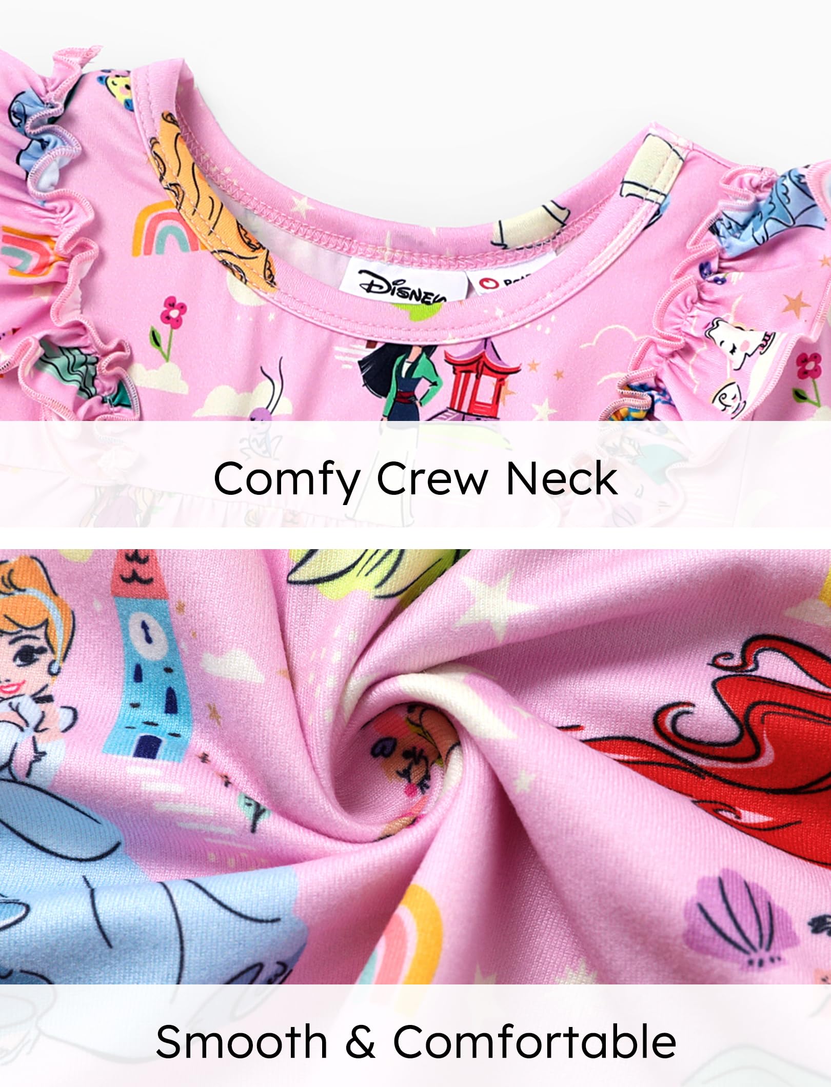 Disney Prinzessin Kleinkind Mädchen Kleid Charakterdruck Langarm Playwear Kleid A-Linie Herbst Winter Outfit