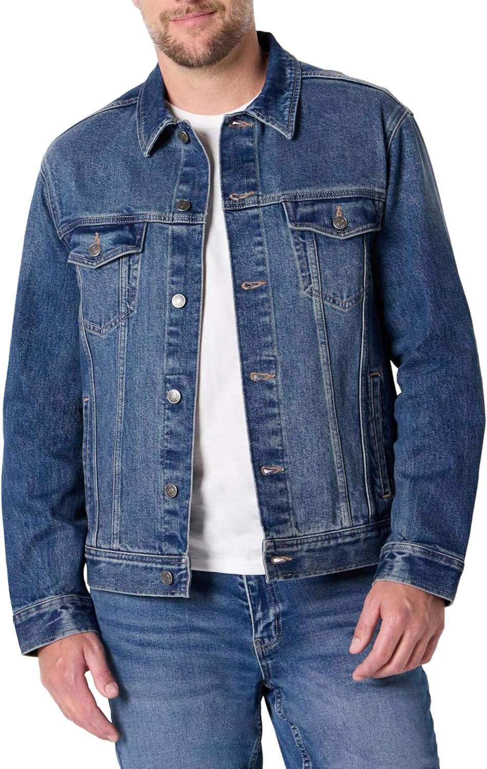 Amazon Essentials Men's Low Stretch Regular-Fit Denim Jacket