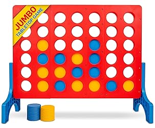 Bolaball 4 in a Row Tabletop Game – 1.8 Ft 4 to Score Game for Kids & Adults, Indoor/Outdoor Family Yard, Portable Party for Home, Picnic & Travel, Plastic Version.