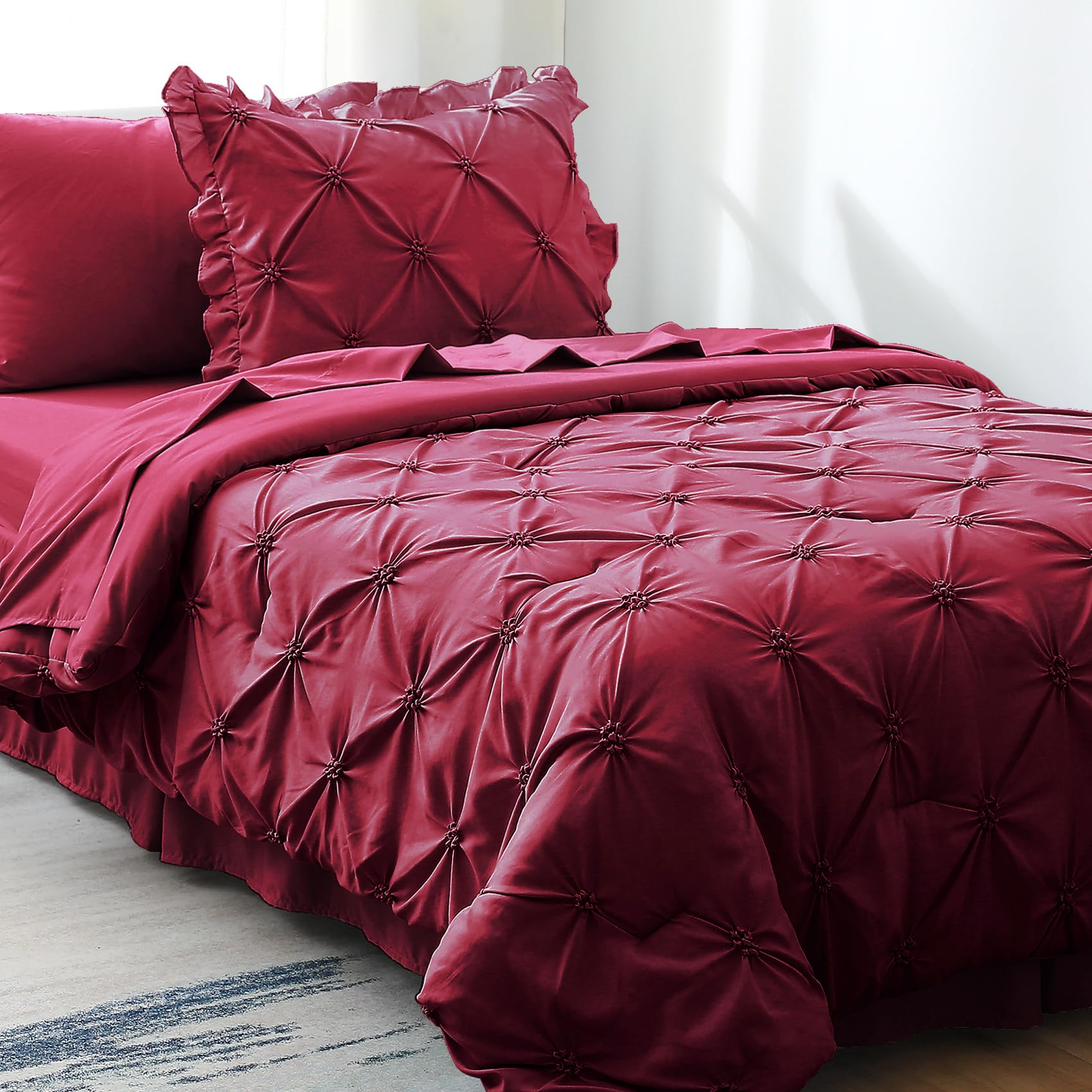 JOLLYVOGUE Dark Red Size Comforter
