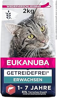 Eukanuba Katzenfutter trocken getreidefrei - Premium Trockenfutter mit viel Lachs für ausgewachsene Katzen, 2kg product image