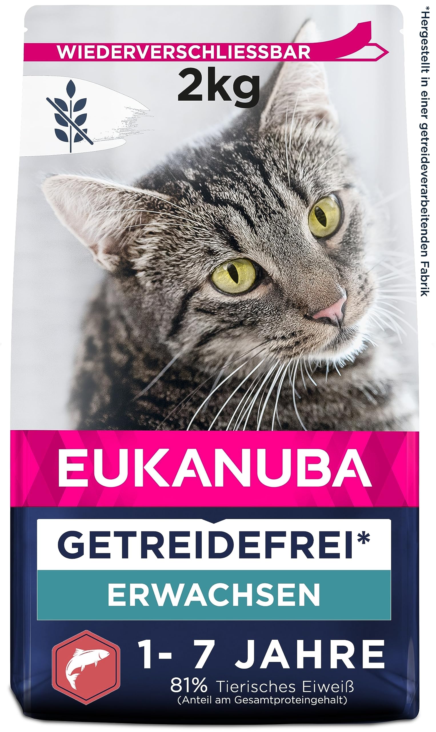 Eukanuba Katzenfutter trocken getreidefrei mit Lachs, 2kg