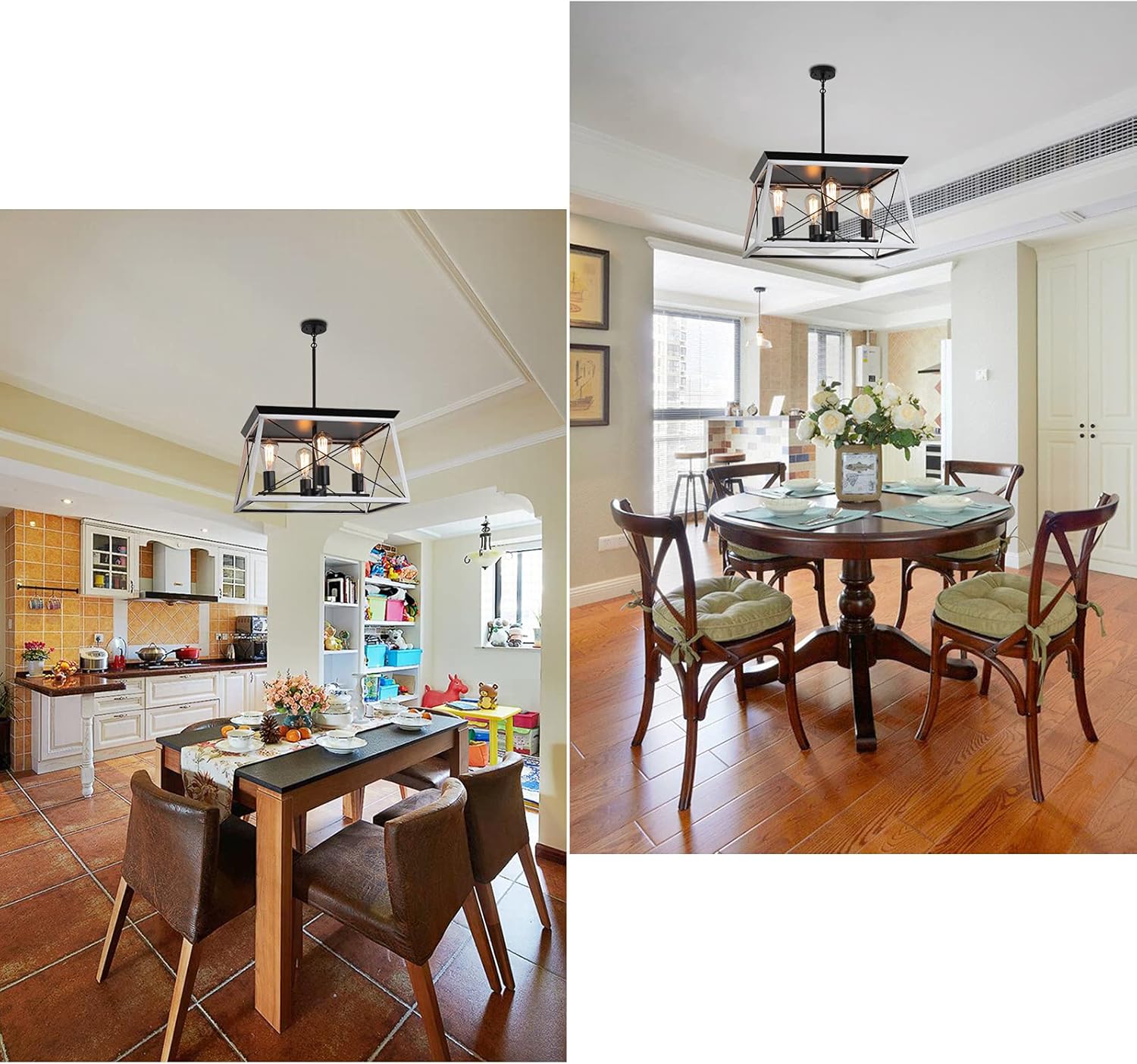 Wееklу Tор Sаlе XIPUDA Farmhouse Pendant Light Fixture, 4-Light Kitchen Island Lighting, Rustic Dining Room Chandeliers Light for American Country Blасk Frіdау - 60% оƒƒ XIPUDA Farmhouse Pendant Light Fixture, 4-Light Kitchen Island Lighting, Rustic Dining Room Chandeliers Light for American Country