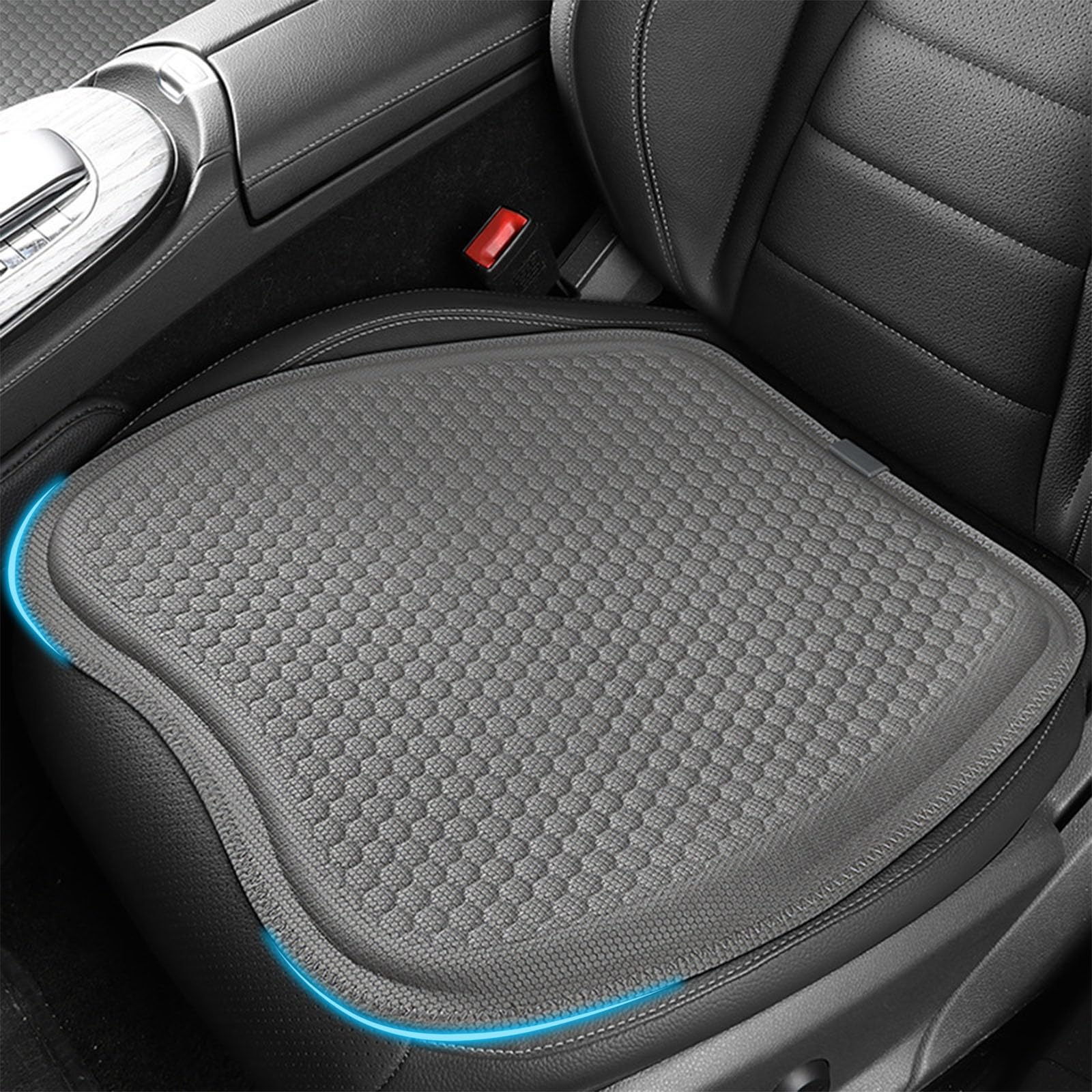 QIZUN Car Seat Cushion for Audi A6 Sedan (C9) 2025 2026, Gel Breathable Seat Pad with Honeycomb Structure, Non-Slip Interior Pressure Relief, Grey