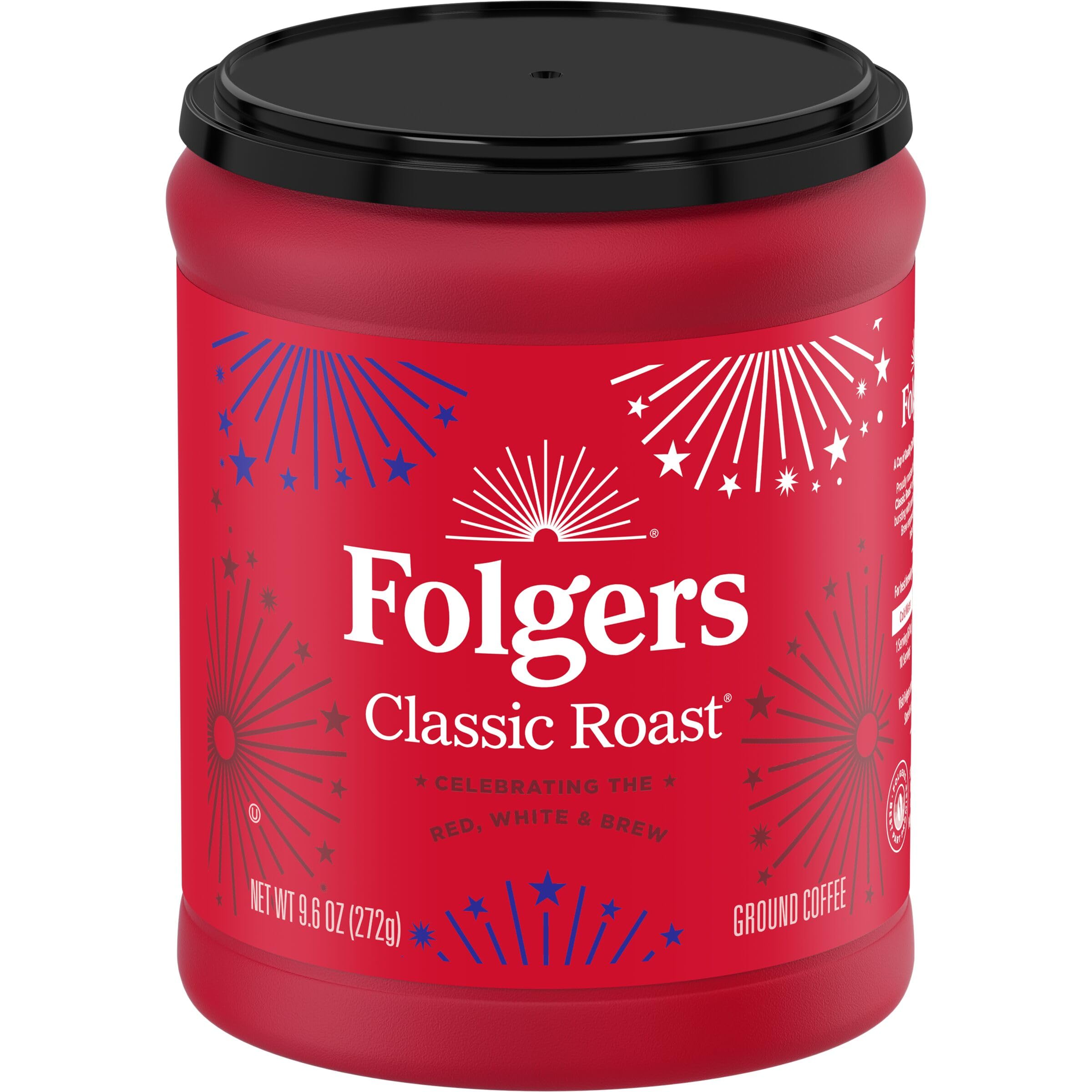 Folgers Classic Roast Ground Coffee, Medium Roast, 9.6-Ounce