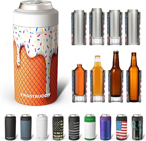 Miniatura 54 de Frost Buddy - Enfriador de latas universal Buddy, se adapta a todos, para botellas regulares de 12 y 16 onzas o de tamaño delgado, acero inoxidable