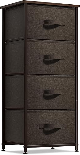 Miniatura 13 de Sorbus Cómoda de mesita de noche con 3 cajones de madera sintética, mesita de noche con almacenamiento, marco de acero, parte superior de madera,