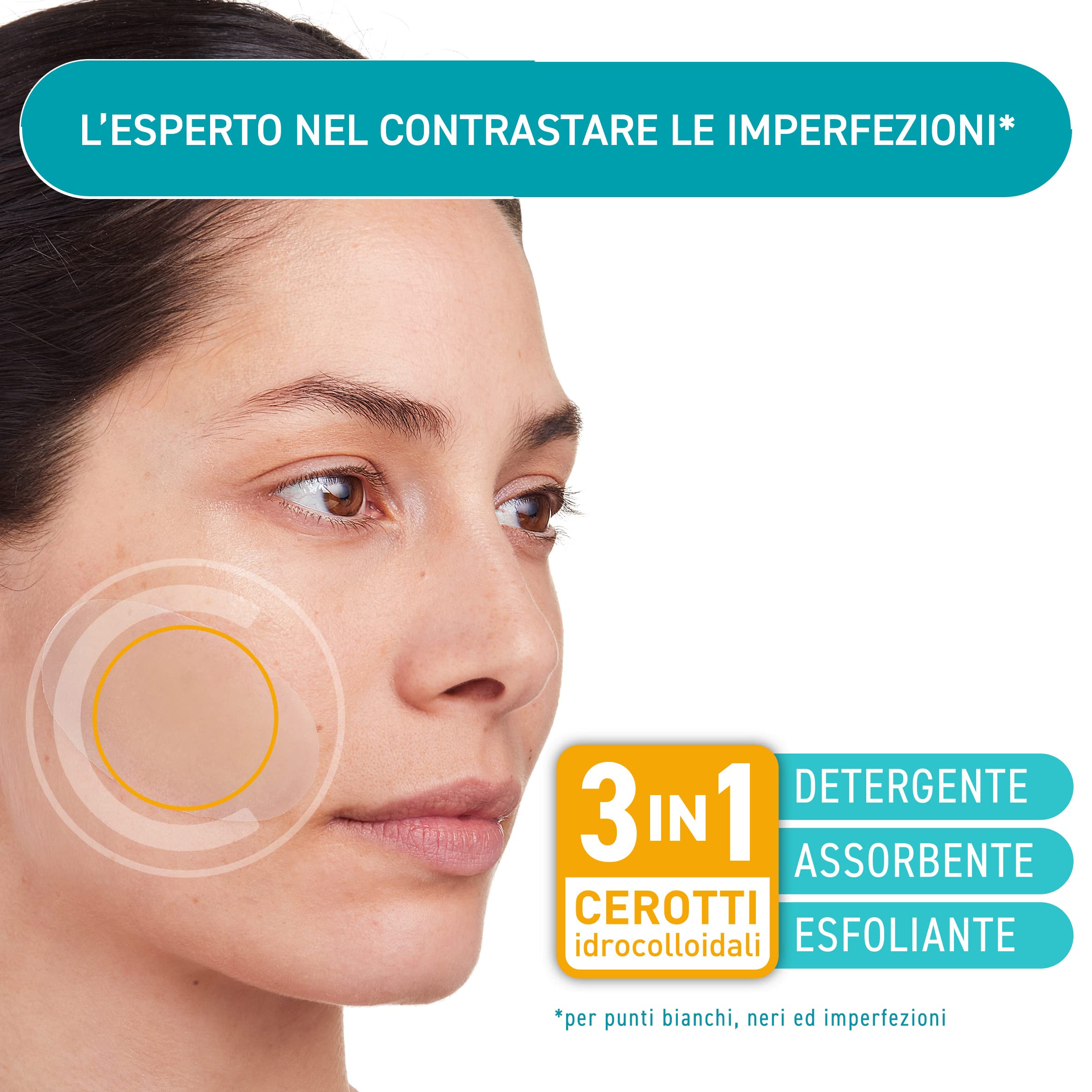 COMPEED Cerotti Stop-Brufoli Detergenti, Purificano, Esfoliano e Proteggono per imperfezioni, punti neri e piccoli brufoli, Ideali anche per l'uso notturno, 7 cerotti idrocolloidali
