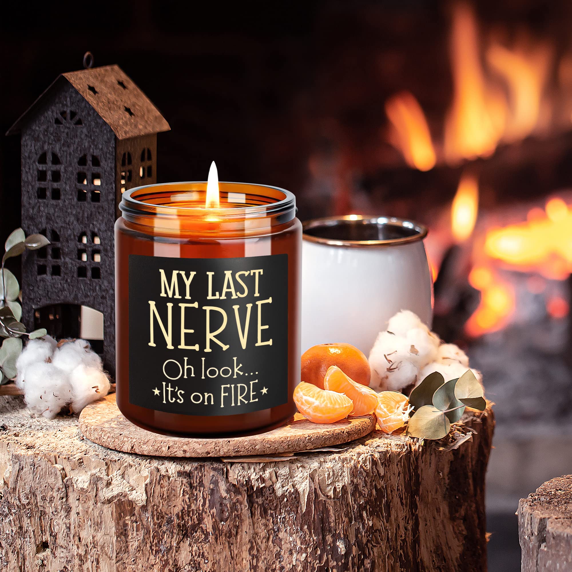 My Last Nerve Candles - Candela di soia naturale per donne e uomini, divertente regalo di compleanno, rilassante e antistress, regalo per lei, moglie, marito, fidanzato, collega, capo,