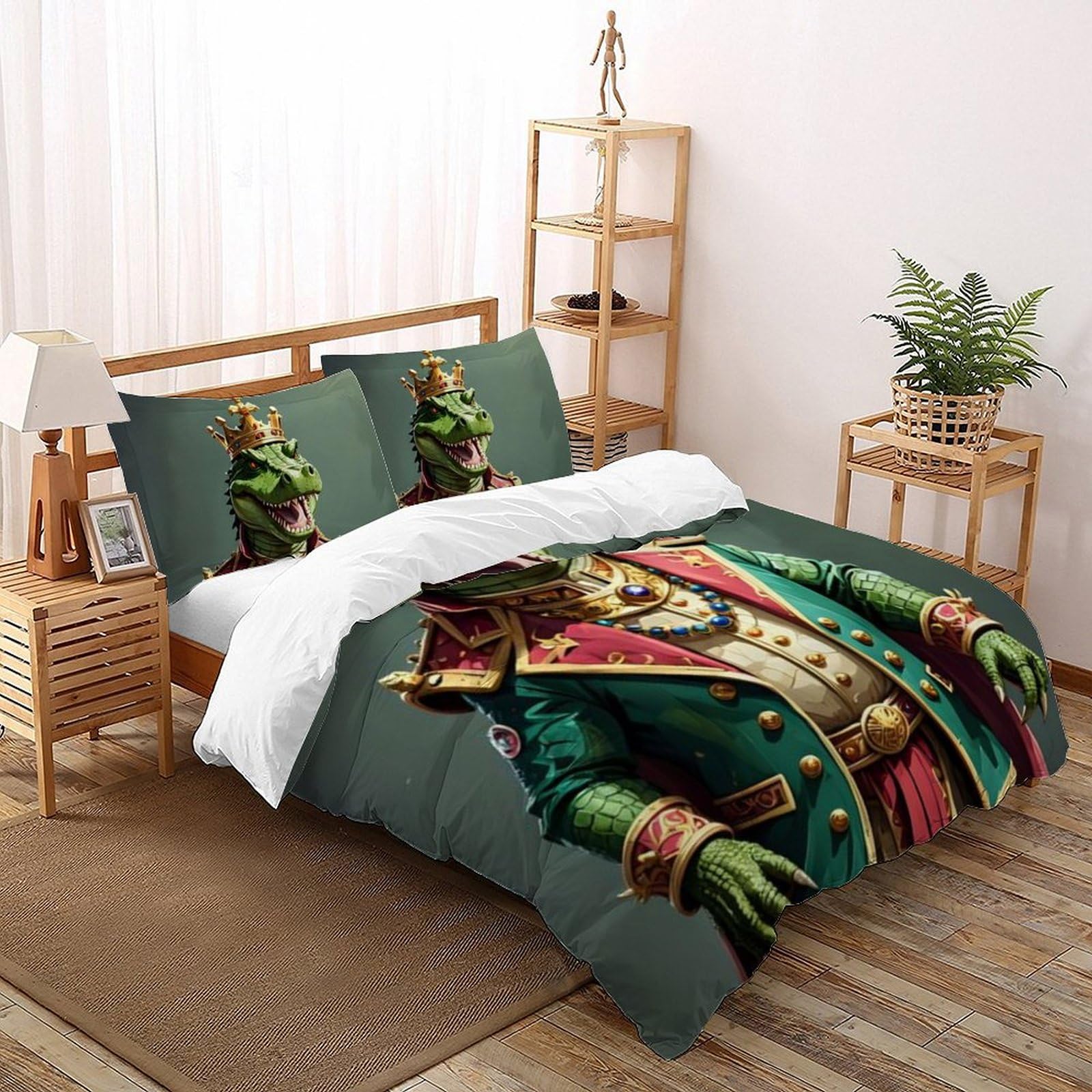 Housse de couette crocodile anti-décoloration 220x240 pour remplacer le linge de lit usé