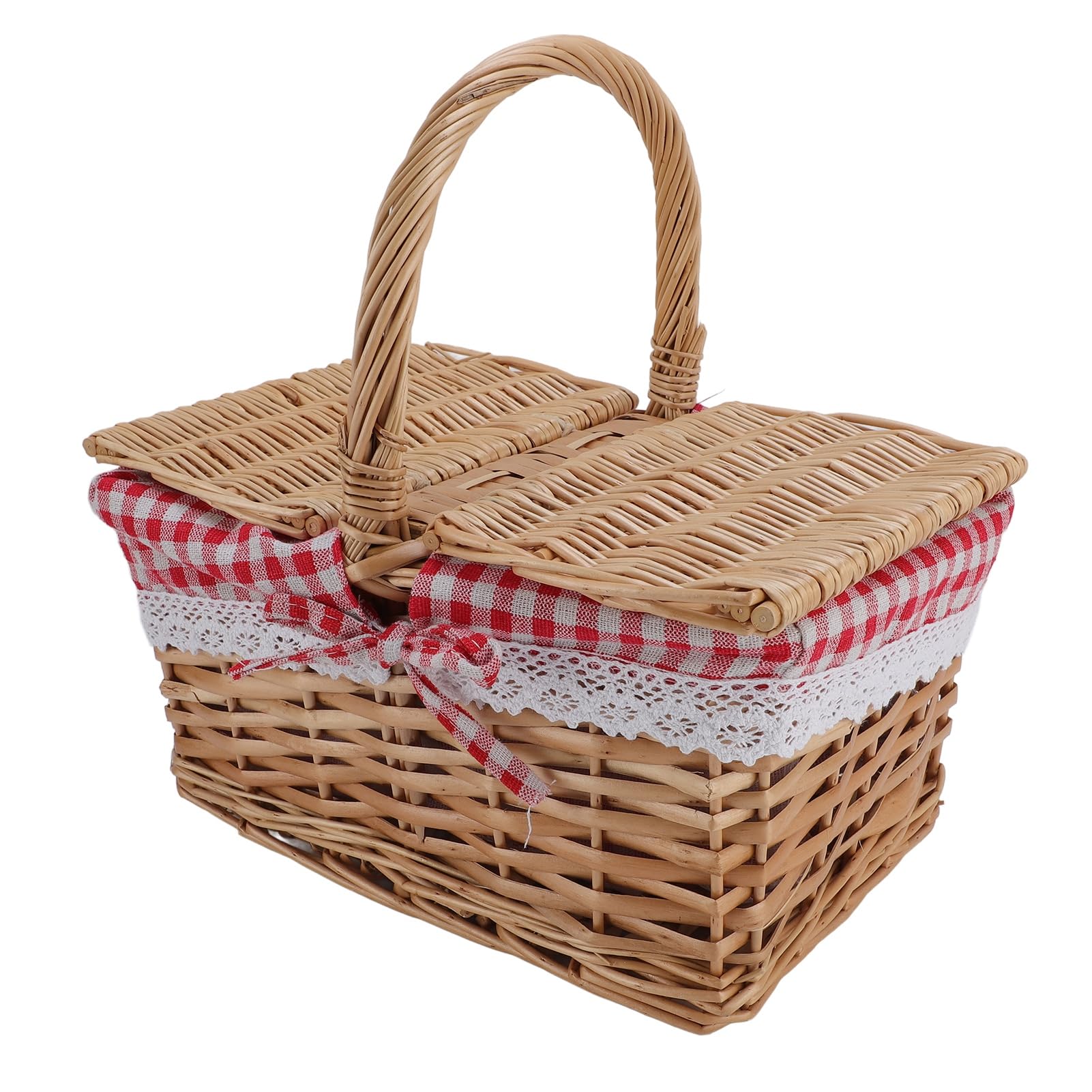 Sonew Cesto in Rattan da Picnic con Rivestimento Rimovibile in (Griglia