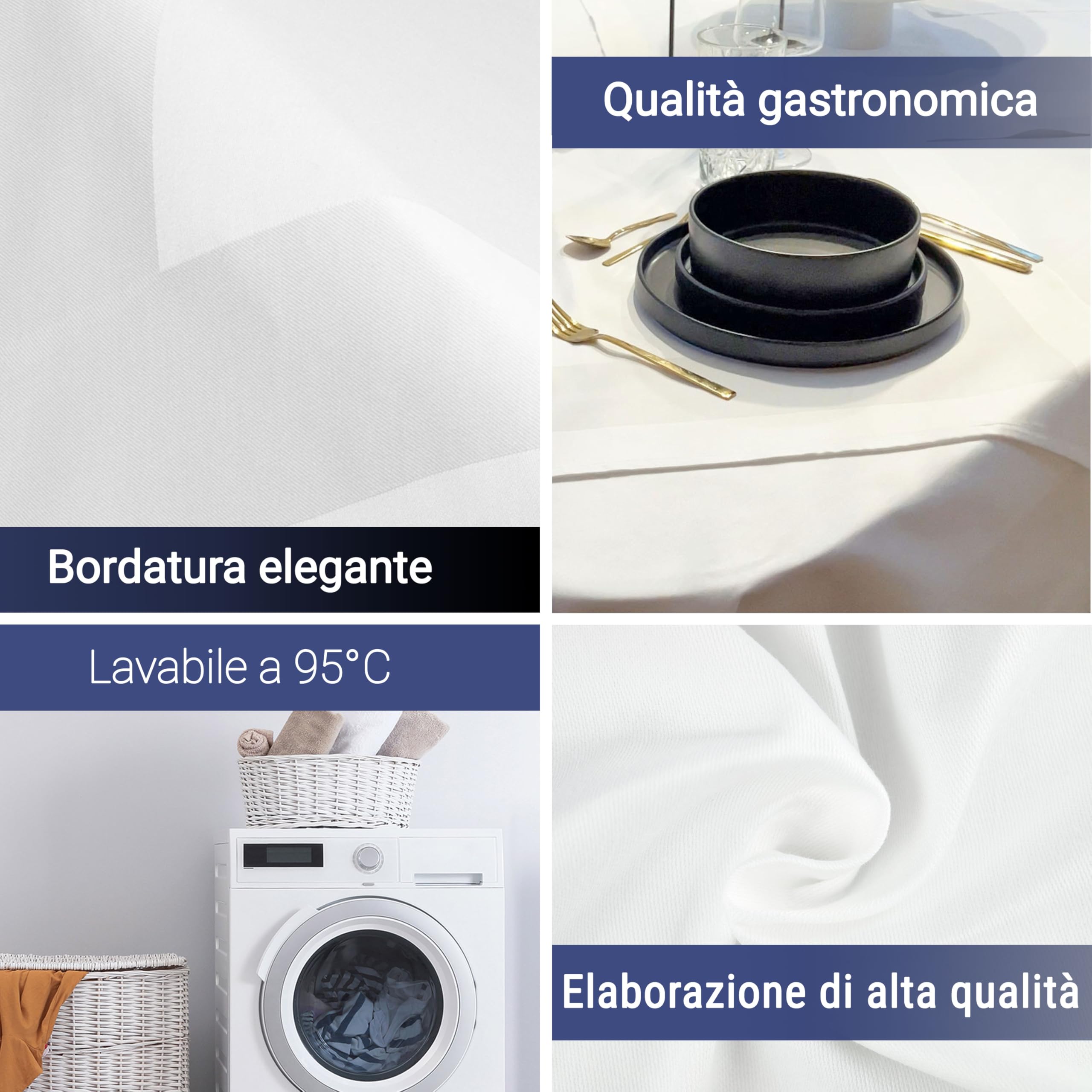 ZOLLNER 4 Tovaglie per il centro tavola - 100x100 cm in cotone - tovaglietta di alta qualità - classica e robusta - materiale resistente - lavabile a 95°C - qualità alberghiera
