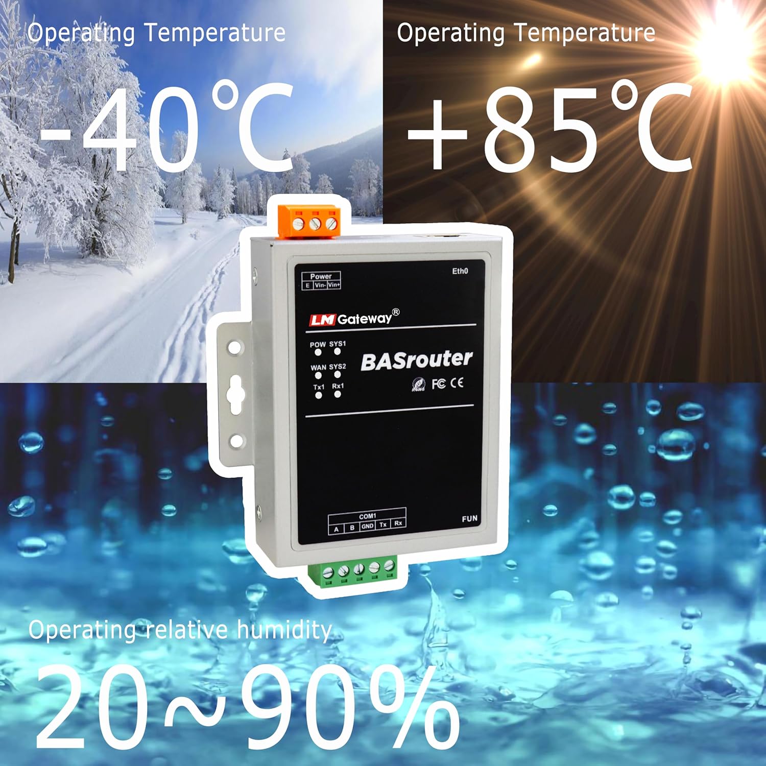 LM 101-B BACnet Router for Building Support, BACnet MS/TP to BACnet IP, 10/100 Ethernet with Auto-Negotiation and Auto-MDIX, Support for BBMD