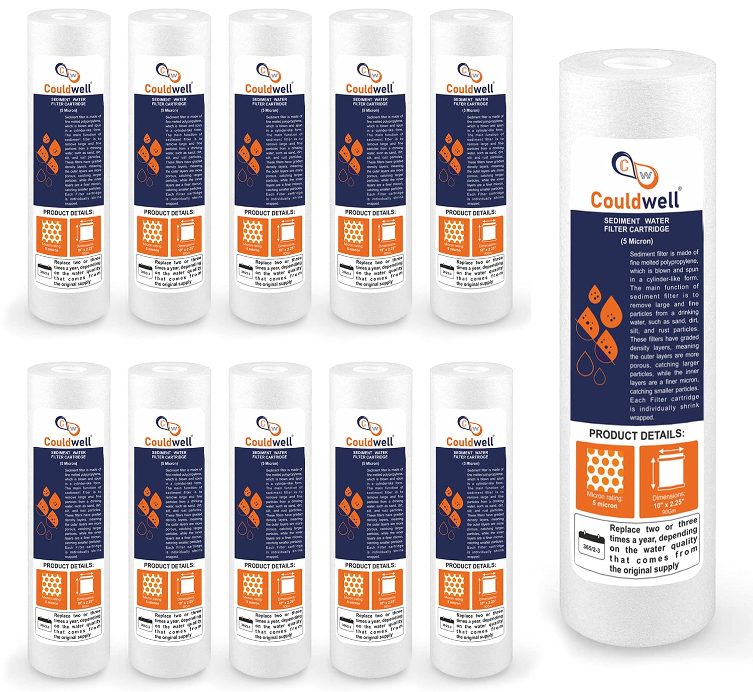 10" Sediment Filter Cartridge - RO Water Purifier Replacement -7 10" Sediment Filter Cartridge - RO Water Purifier Replacement -7