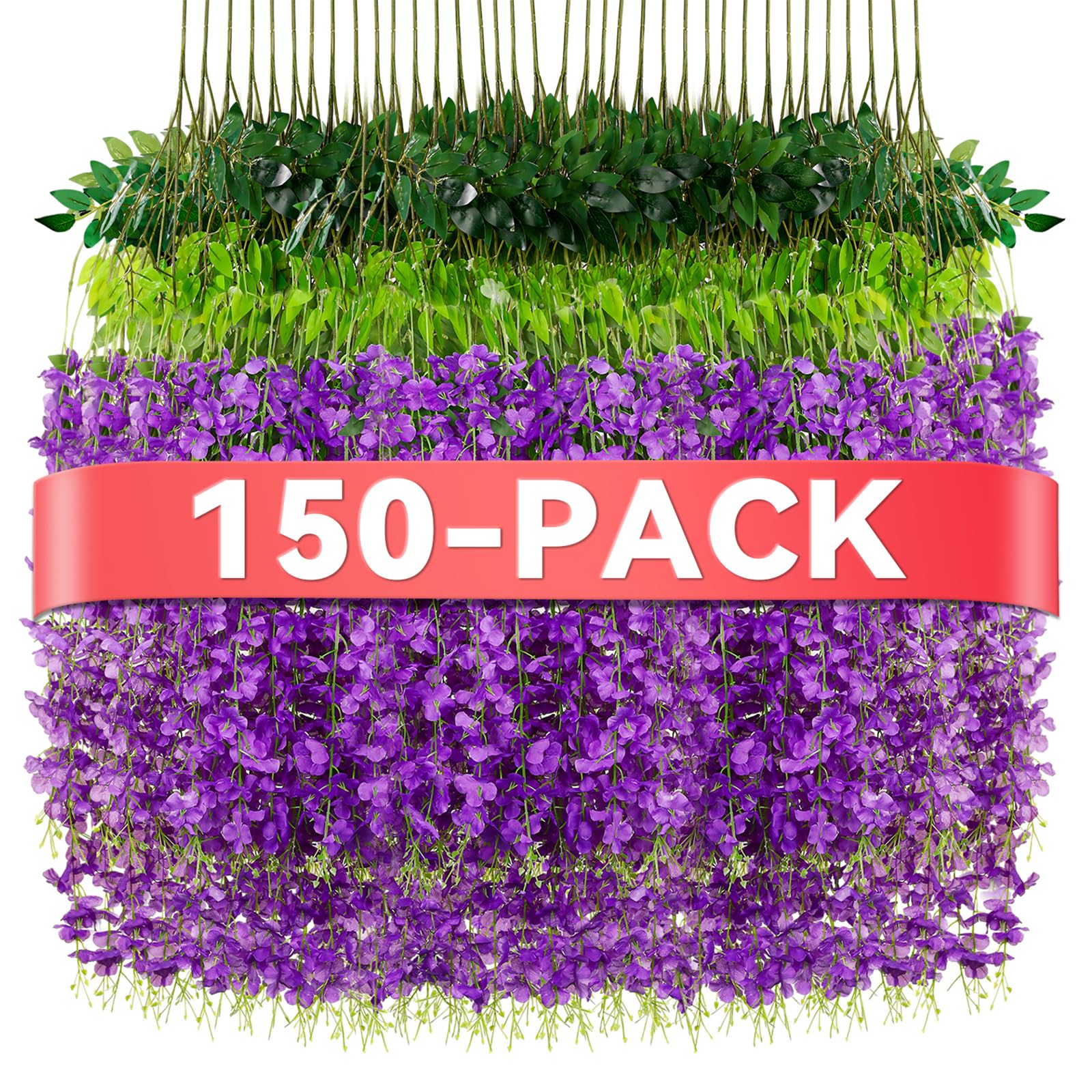 Photo 1 of Alotiki Purple Wisteria Artificial Flowers, 150 Pack