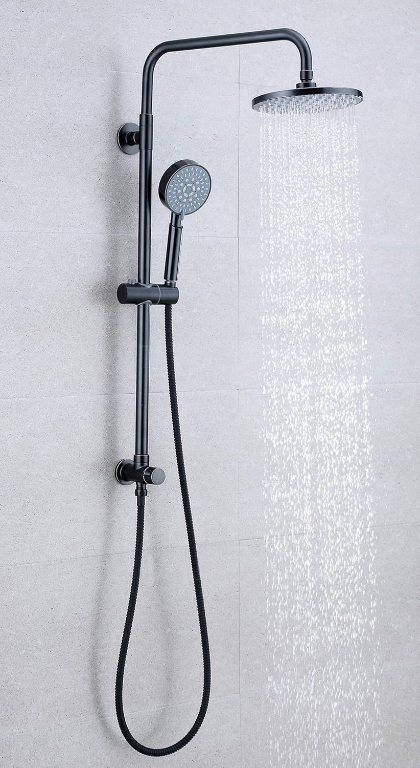 Flаѕh Dеаlѕ - 40% оƒƒ Duttao DS-8599-ORB Drill-free contemporary slide bar with 8'' shower head,Shower trim kit,5-Function hand held shower, Adjustable slide bar, with diverter body and shower arm, Oil rubbed Bronze Finish Flаѕh Dеаlѕ - 40% оƒƒ Duttao DS-8599-ORB Drill-free contemporary slide bar with 8'' shower head,Shower trim kit,5-Function hand held shower, Adjustable slide bar, with diverter body and shower arm, Oil rubbed Bronze Finish
