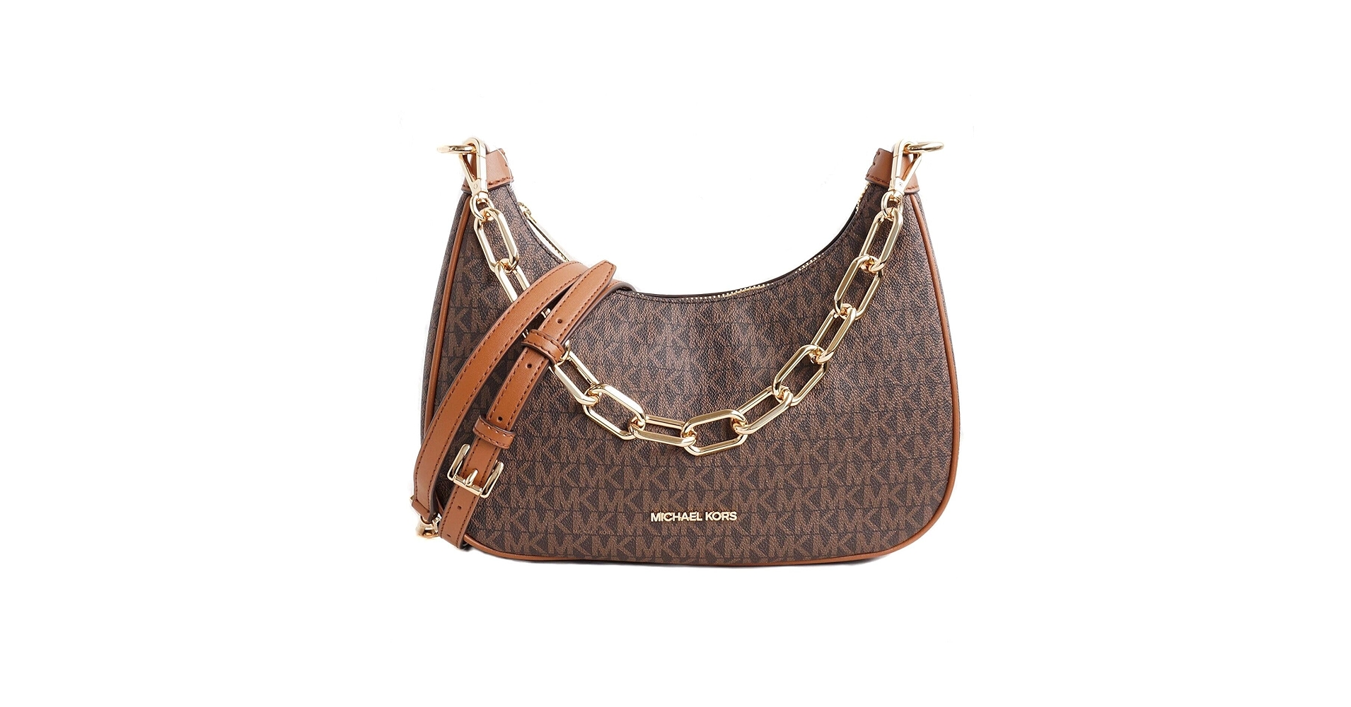 MICHAEL KORS Cora Large Zip Pouchette Chain Shoulder