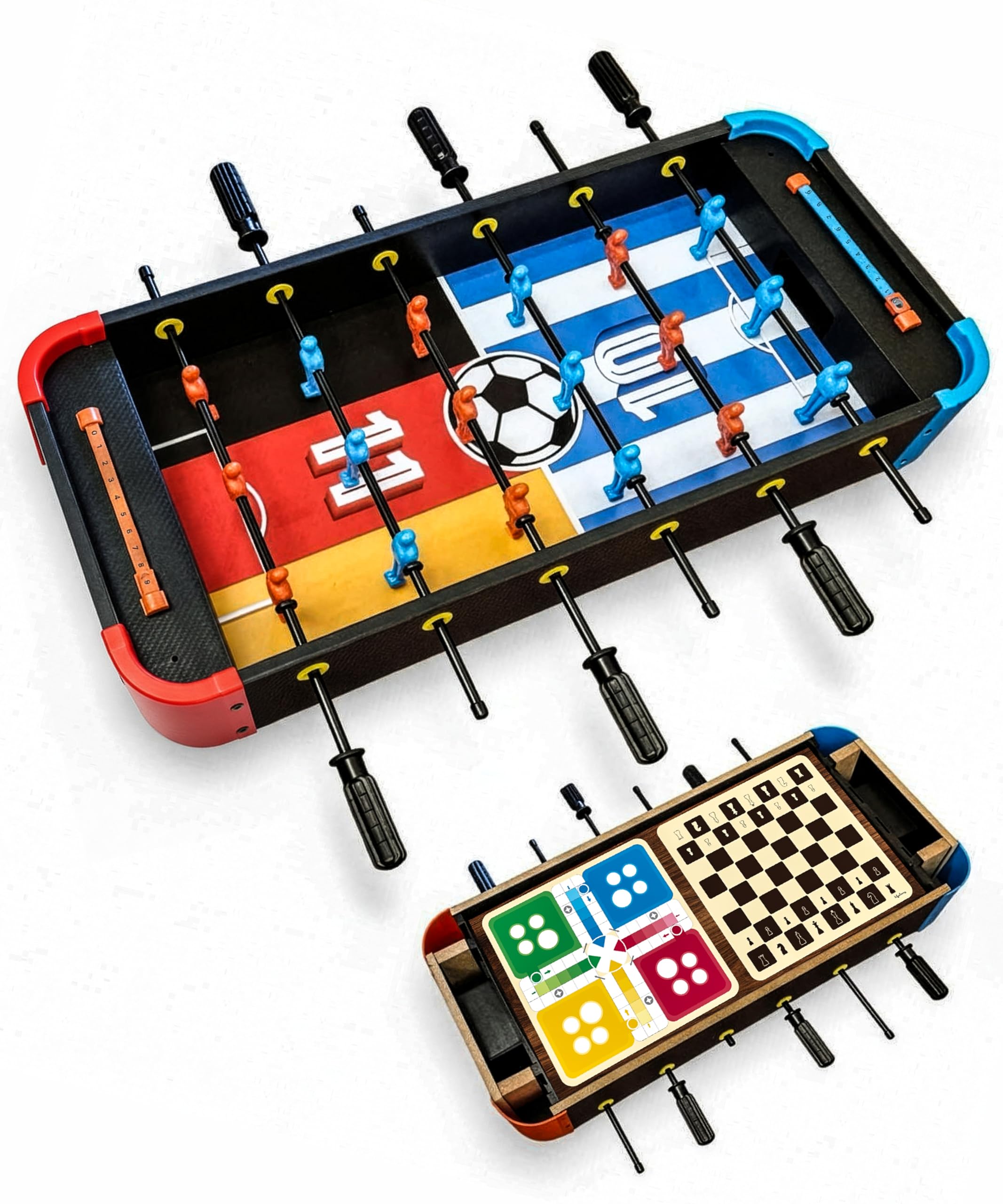 Lifelong Foosball Table with Chess & Ludo | 3-in-1 Big Size with Chess & Ludo | 6 Handles with Team Players | Portable & Durable for Indoor Outdoor Play | Kids 5-12 yrs (70X10X32 cm)-image-4