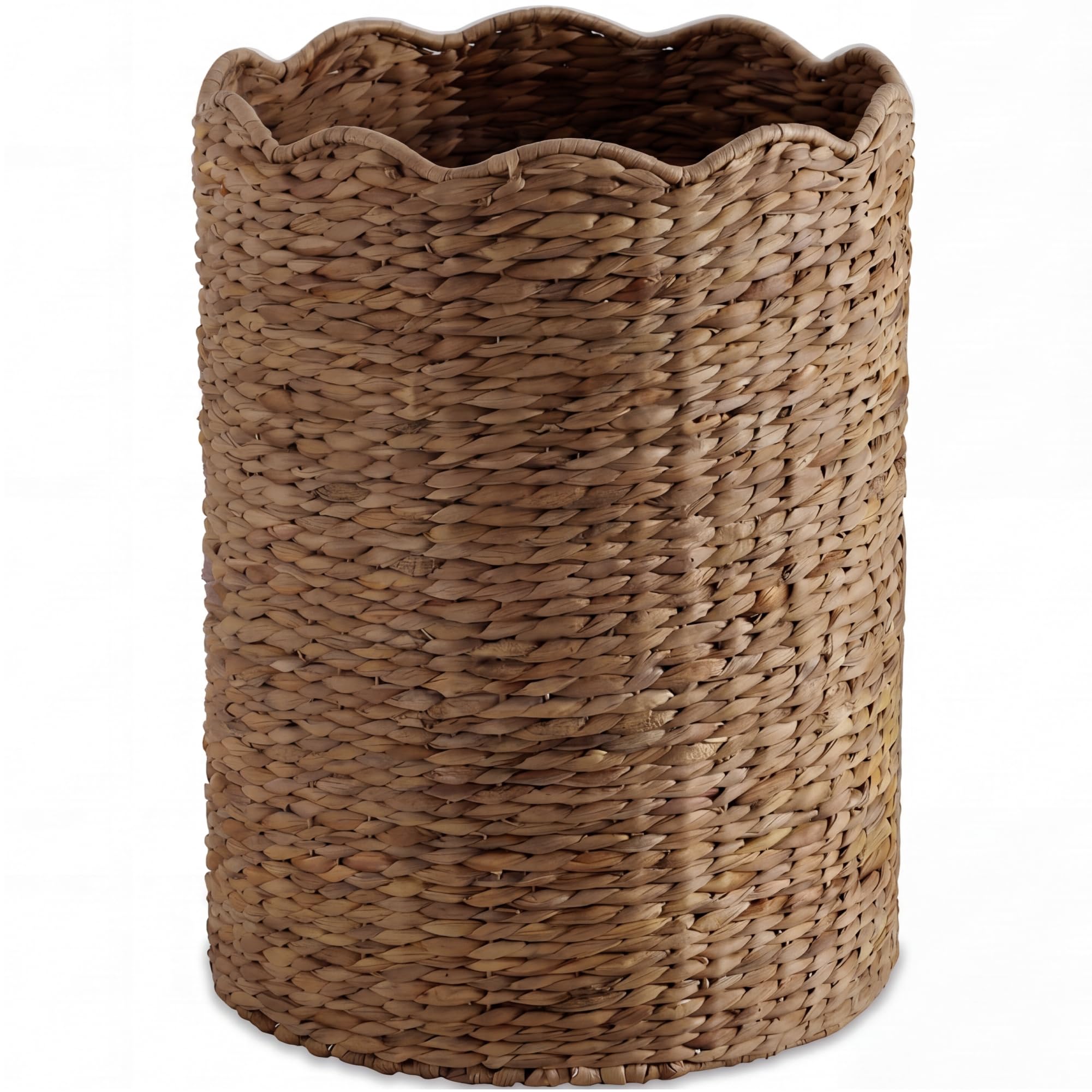Best Choice Products Scalloped Laundry Large Round Hamper, Handwoven Laundry Basket for Clothes, Towels, Blankets, Multipurpose Storage Organizer For