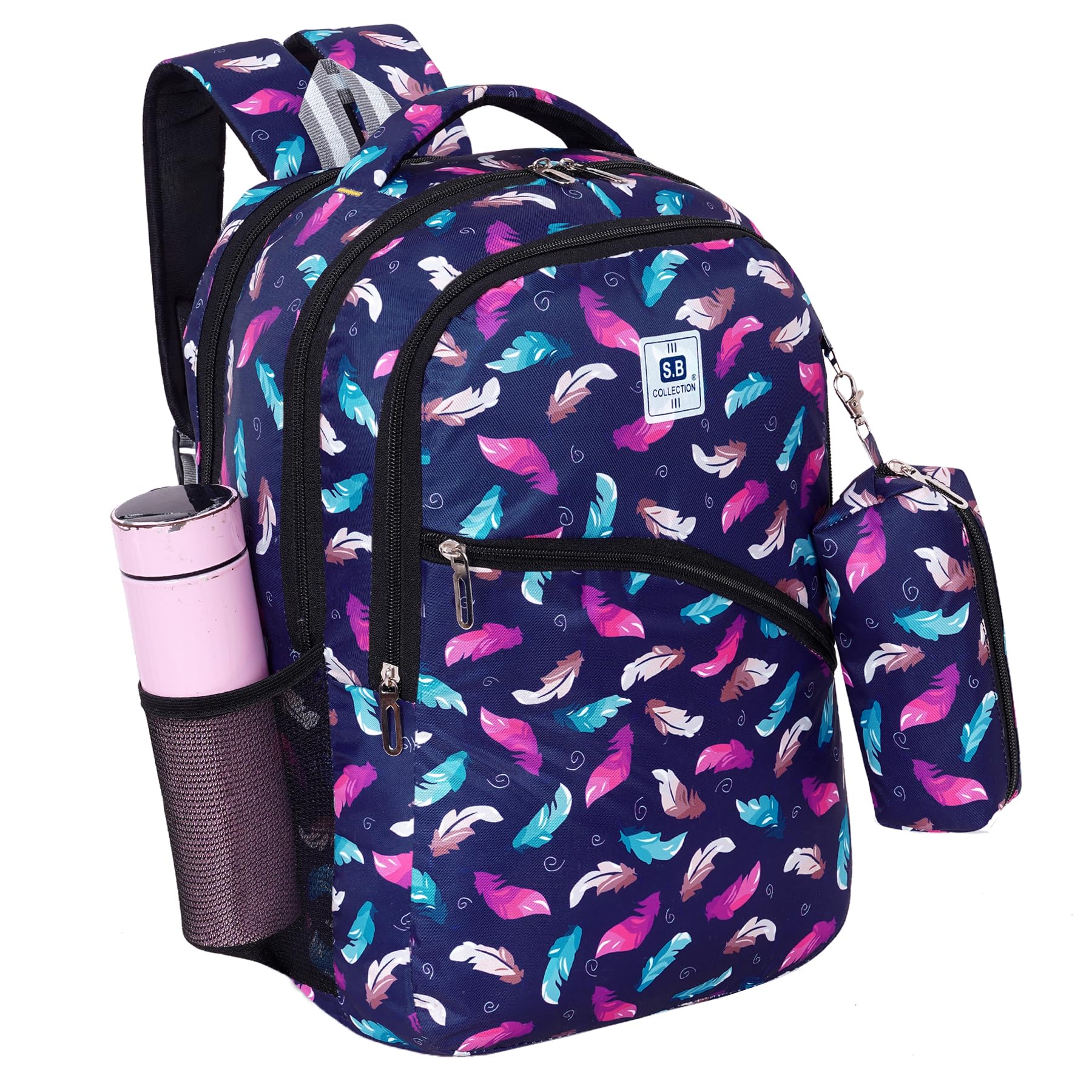 S.B. Collection Bag Backpack Fancy Feather Print Childers Unisex Waterproof Backpack For School And Shorttrip.-image-45