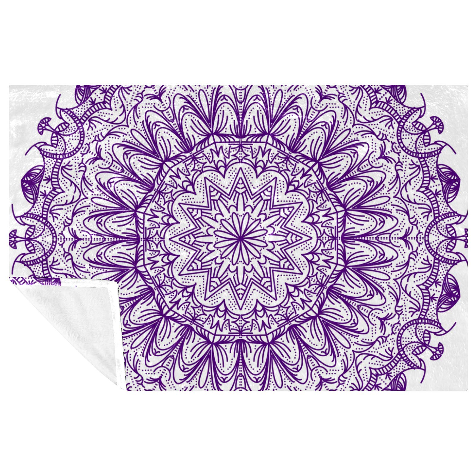 Couverture chaude pour camping et pique-nique imprimé Mandala 150x100