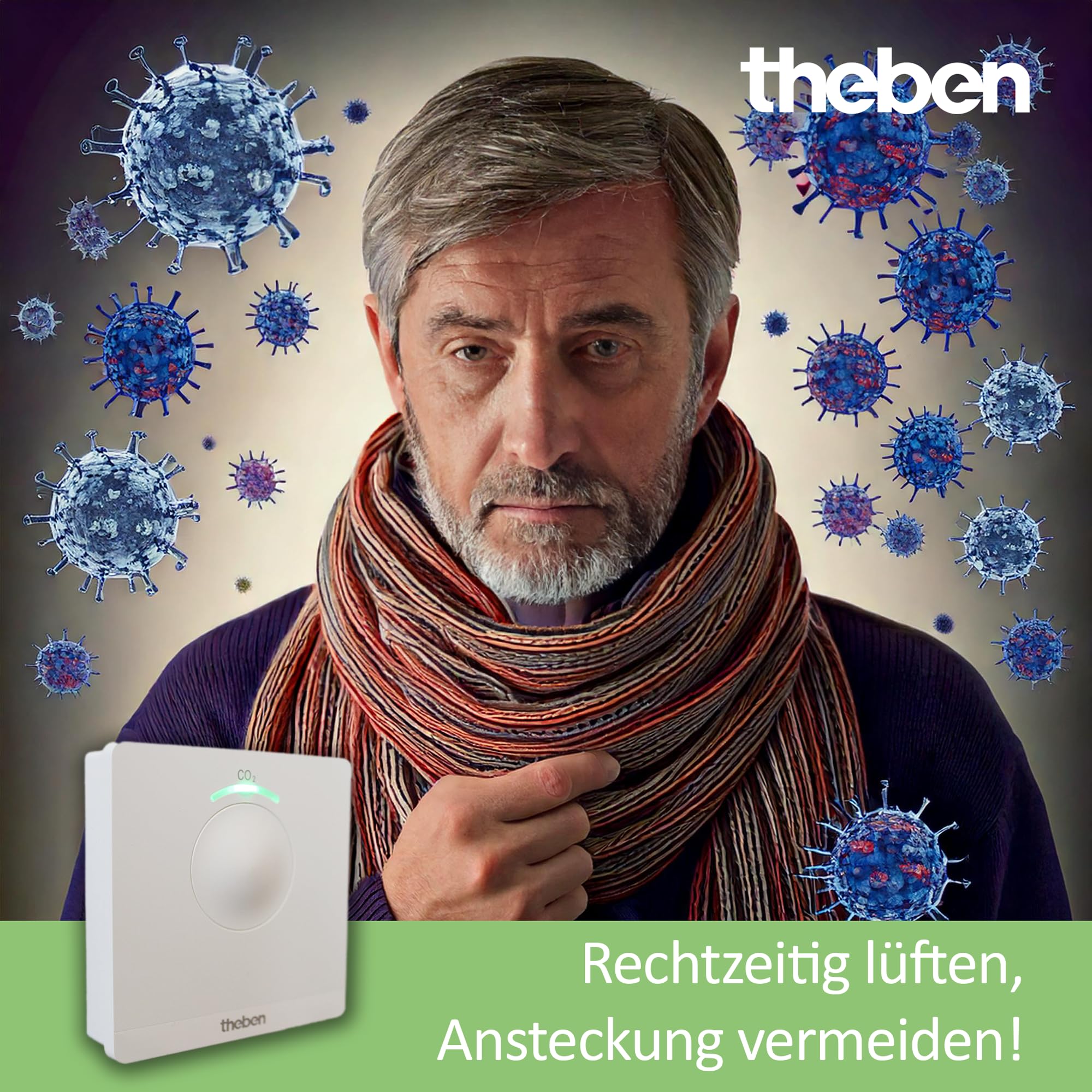 Theben AMUN 716 CO2 Sensor Luftgütemonitor CO2 Melder