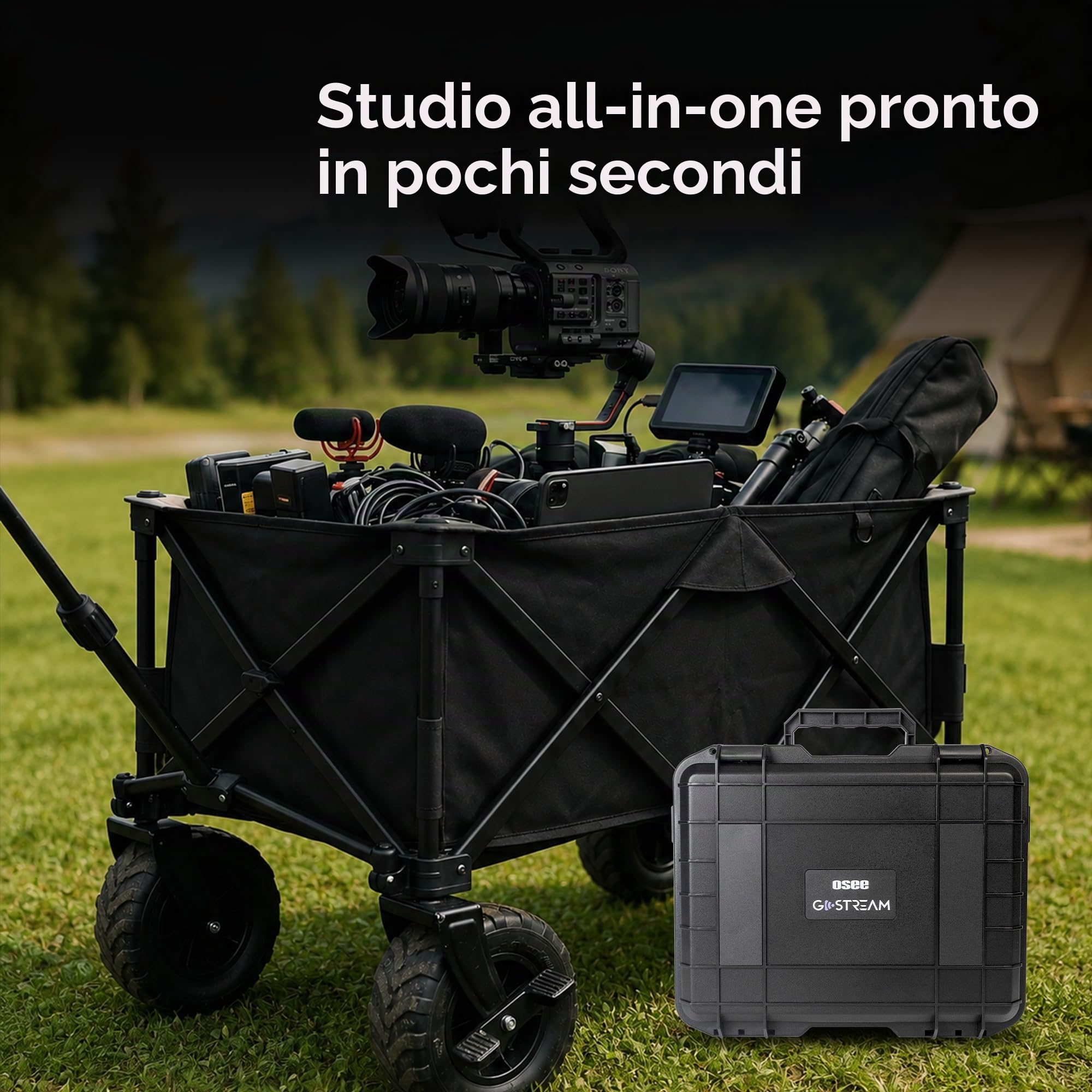 Osee GoStream Duet Kit All in One Pro per Streaming Live, multicamera Mixer Video Switcher, 4 Ingressi HDMI e SDI, USB-C, Monitor da 14 Pollici, Cavo DC-Type-C Integrato, NDI (Attivato Gratuitamente)