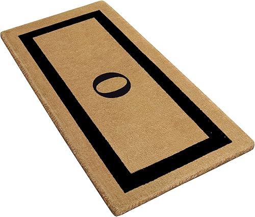 Miniatura 3 de Nedia Home Alfombrillas de fibra de coco natural de 36 x 72 pulgadas con monograma R  Tapetes de bienvenida rectangulares resistentes para patio